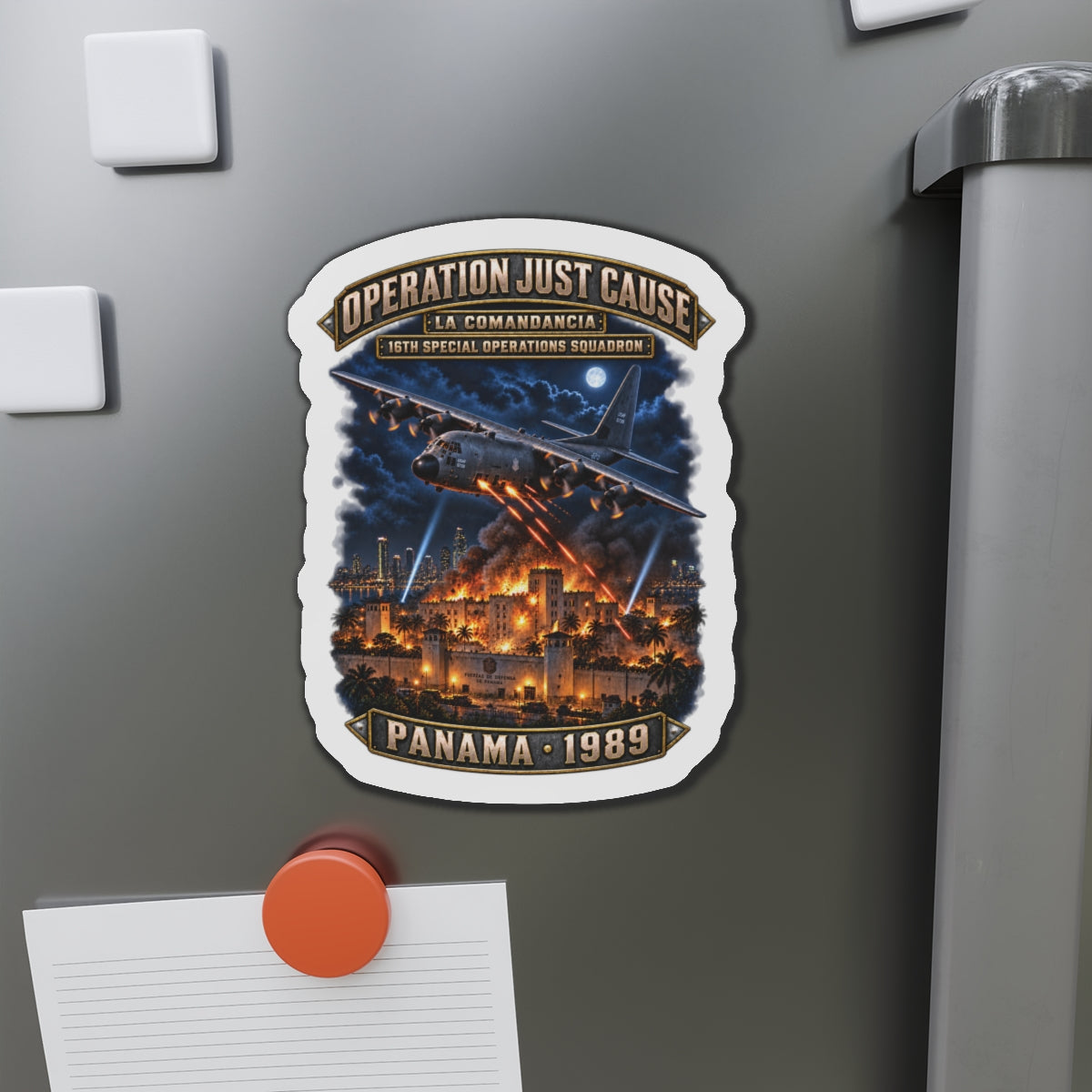 Die-Cut Magnet - SOF - 16th SOS - Panama Invasion 1989 - La Comandancia - 3D - Enhanced