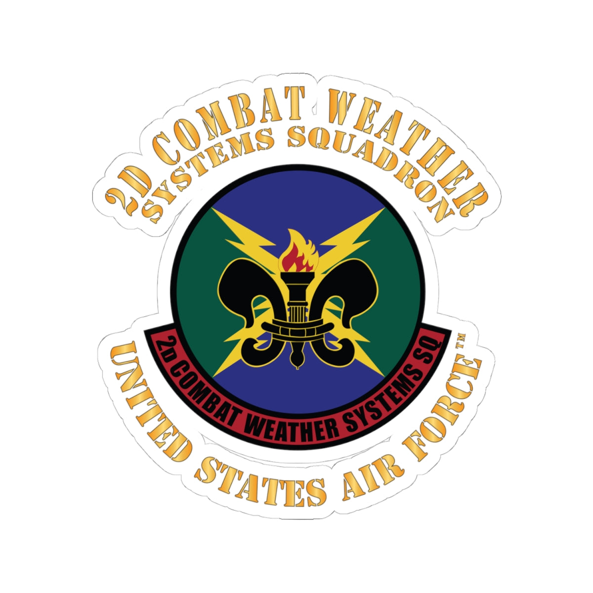 Kiss-Cut Stickers - USAF - 2d Combat Weather Systems Squadron X 300