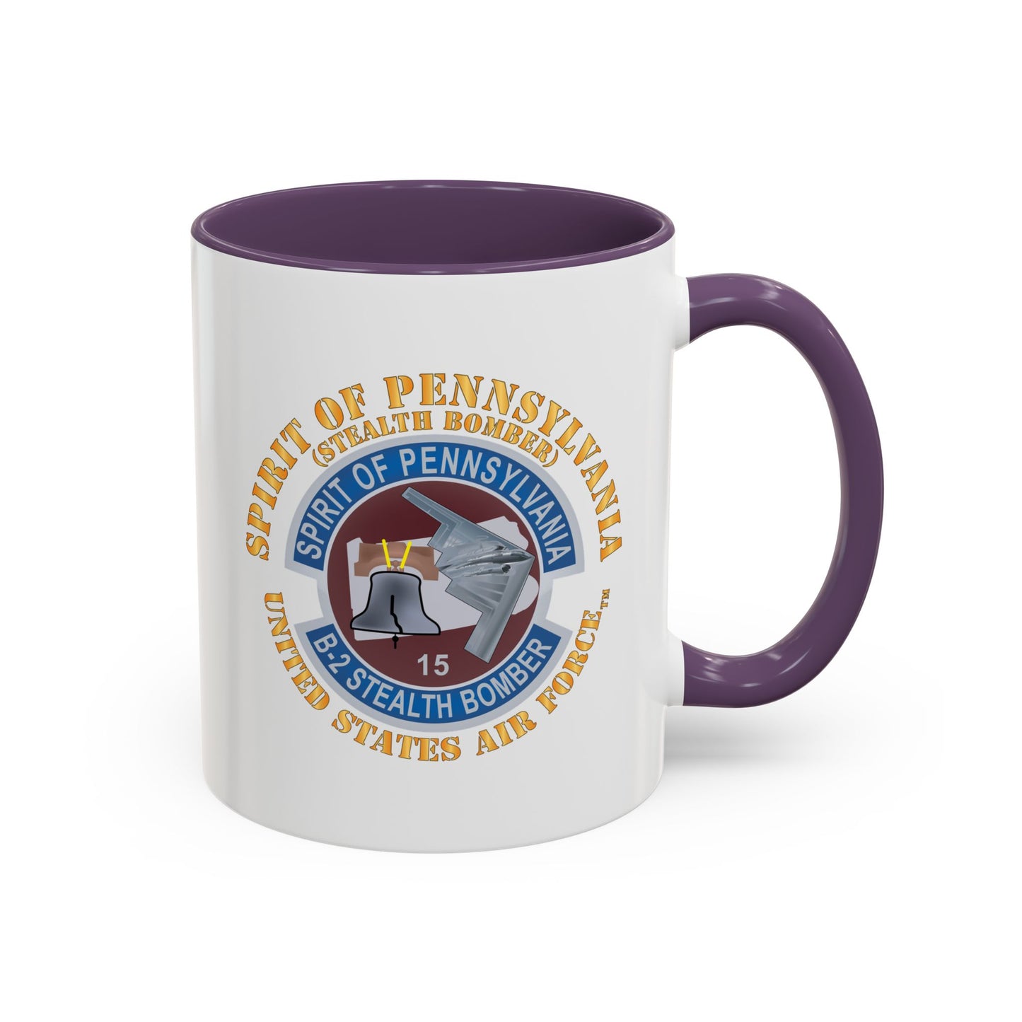 Accent Coffee Mug (11oz & 15oz) - USAF - B2 - Spirit of Pennsylvania Stealth Bomber X 300