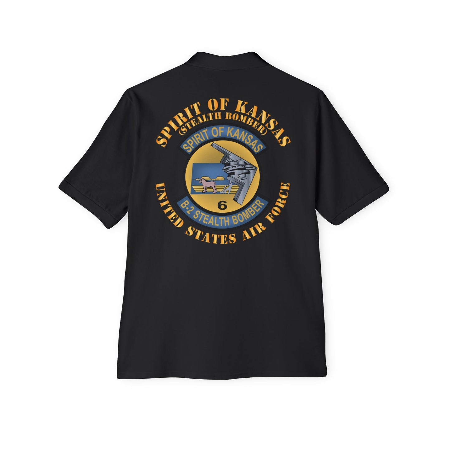 Men's Piqué Polo - USAF - B2 - Spirit of Kansas - Stealth Bomber X 300