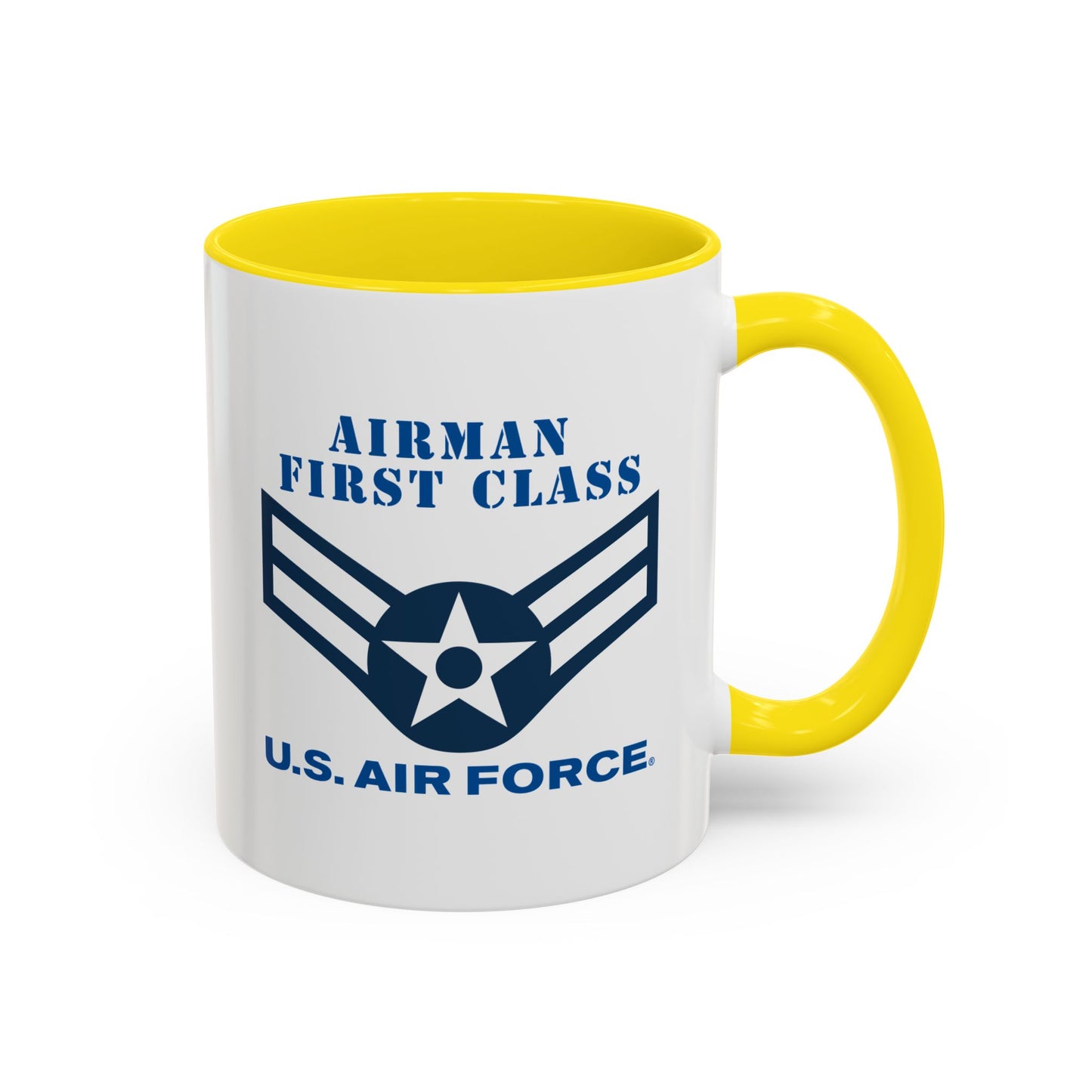 Accent Coffee Mug (11oz & 15oz) - USAF - Airman - First Class (E3) - 2020 - US Air Force w Text X 300