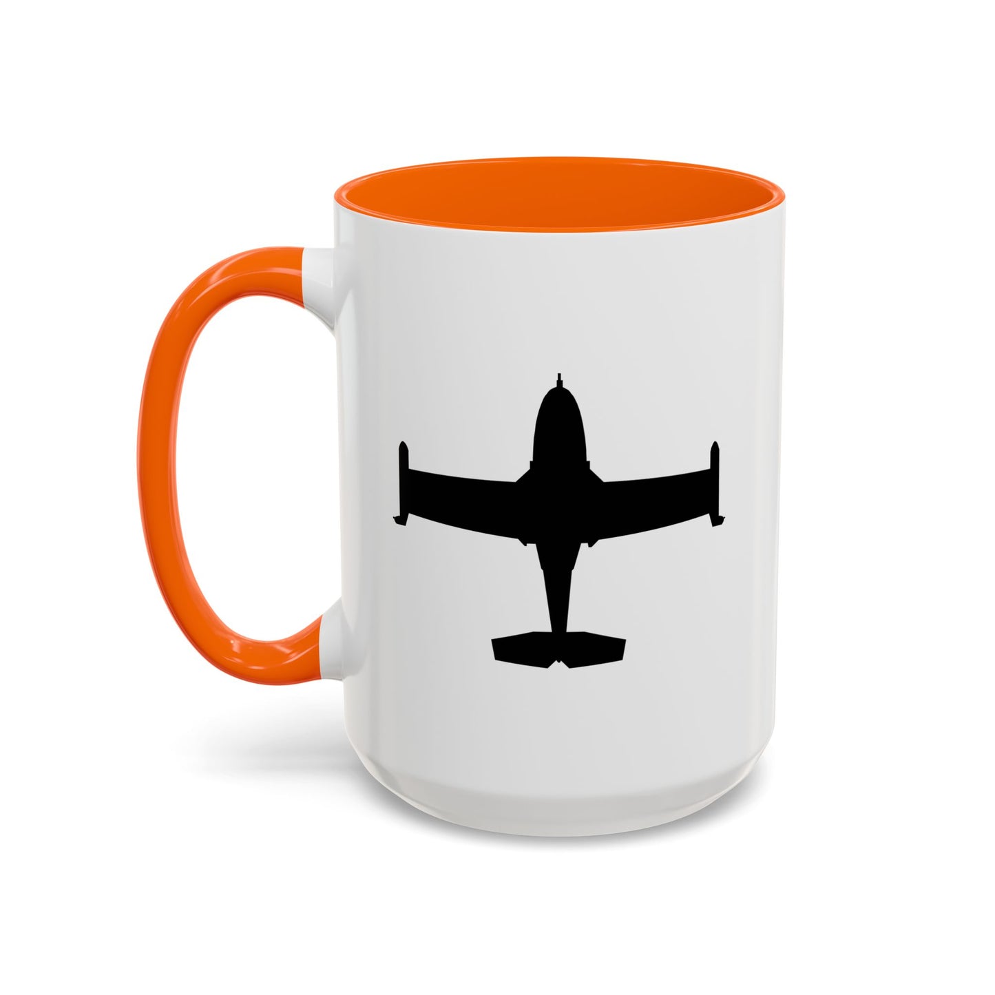 Accent Coffee Mug (11oz & 15oz) - Aircraft - A-37-Trainer - Top - Silhouette X 300