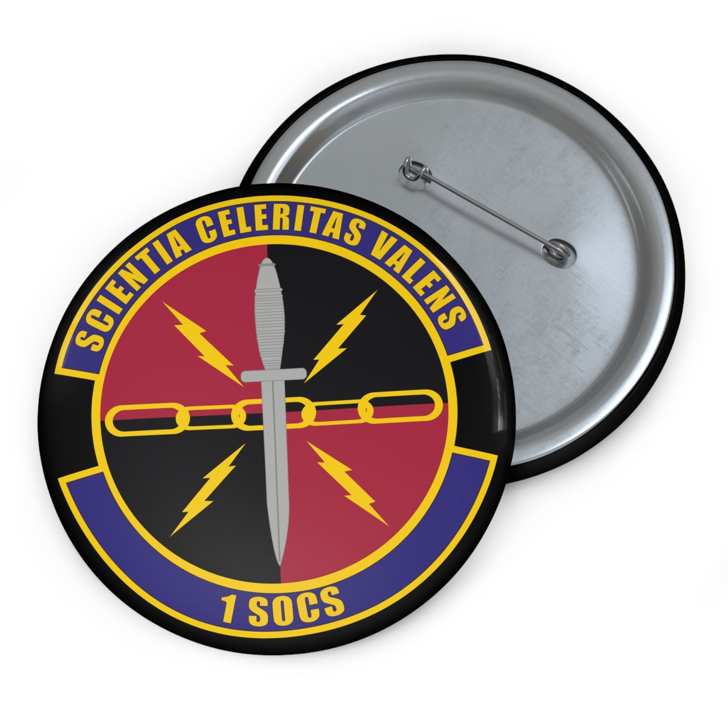 Custom Pin Button - USAF - 1st Special Operations Communication Squadron wo txt