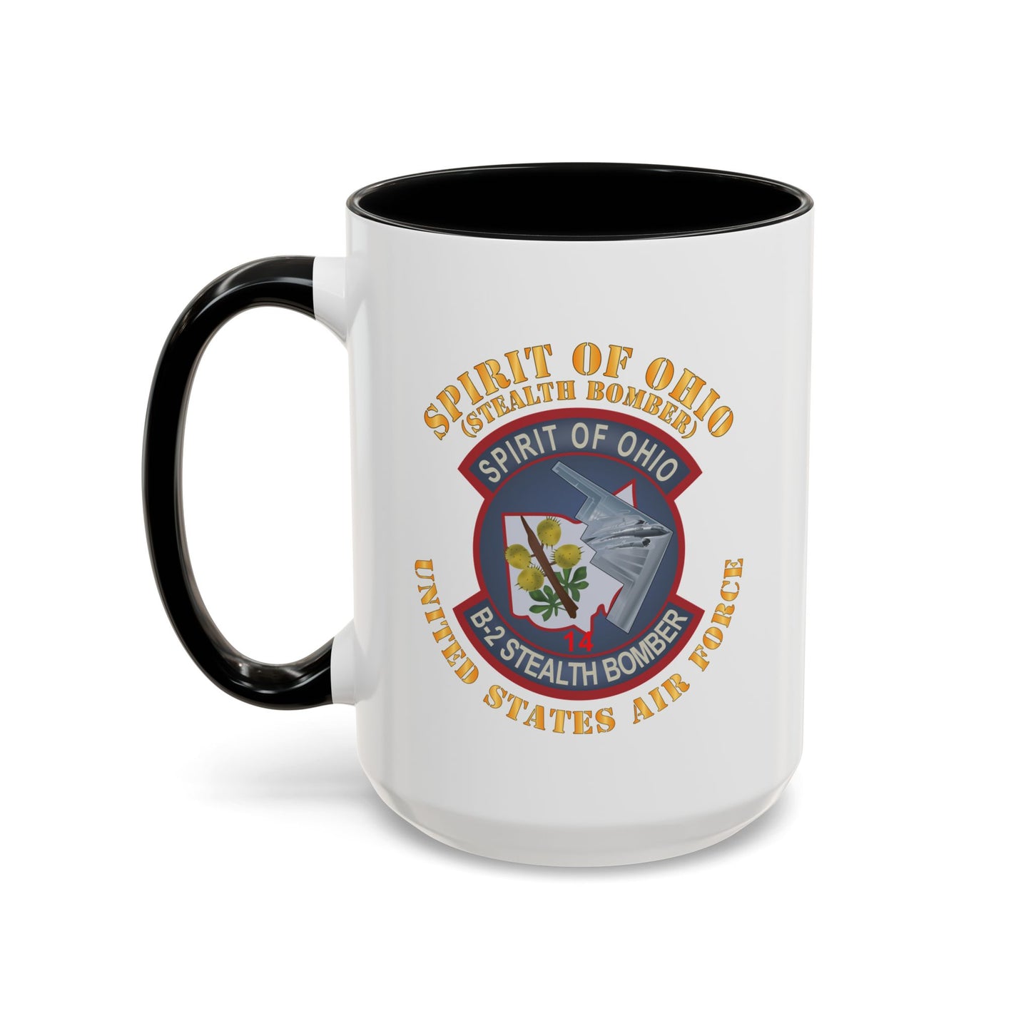 Accent Coffee Mug (11oz & 15oz) - USAF - B2 - Spirit of Ohio - Stealth Bomber X 300