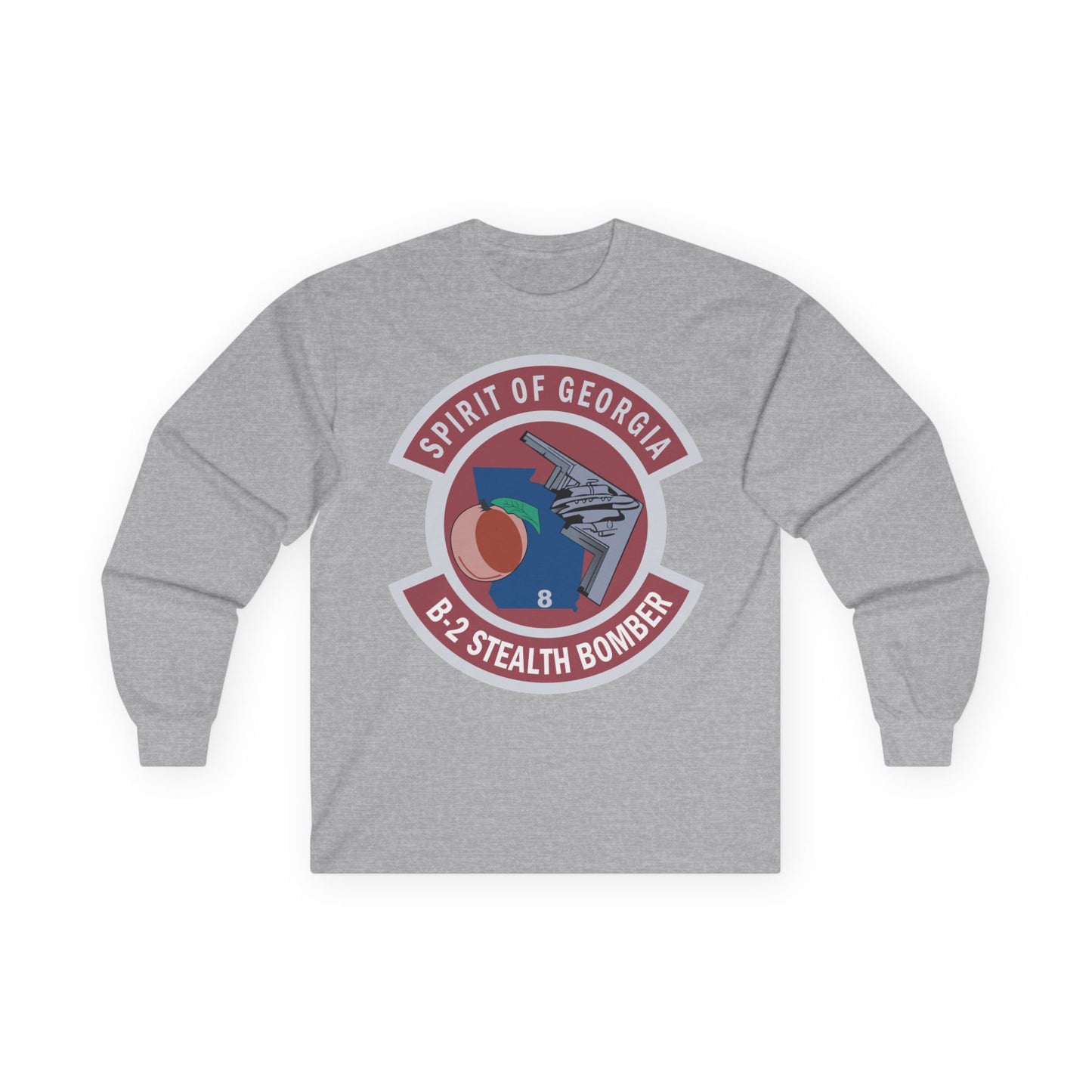 Unisex Ultra Cotton Long Sleeve Tee - USAF - B2 - Spirit of Georgia - Stealth Bomber wo txt X 300