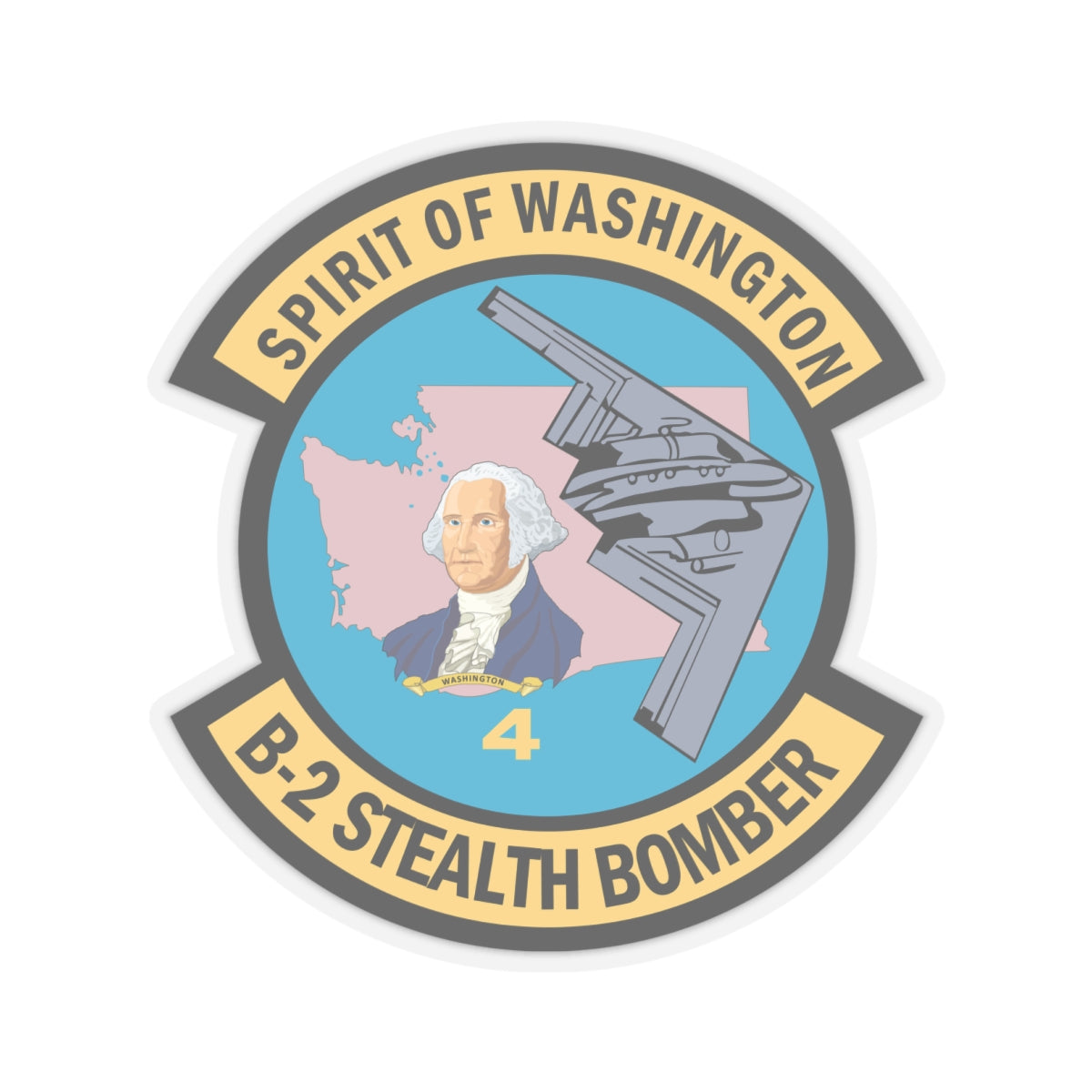 Kiss-Cut Stickers - USAF - B2 - Spirit of Washington - Stealth Bomber wo txt X 300