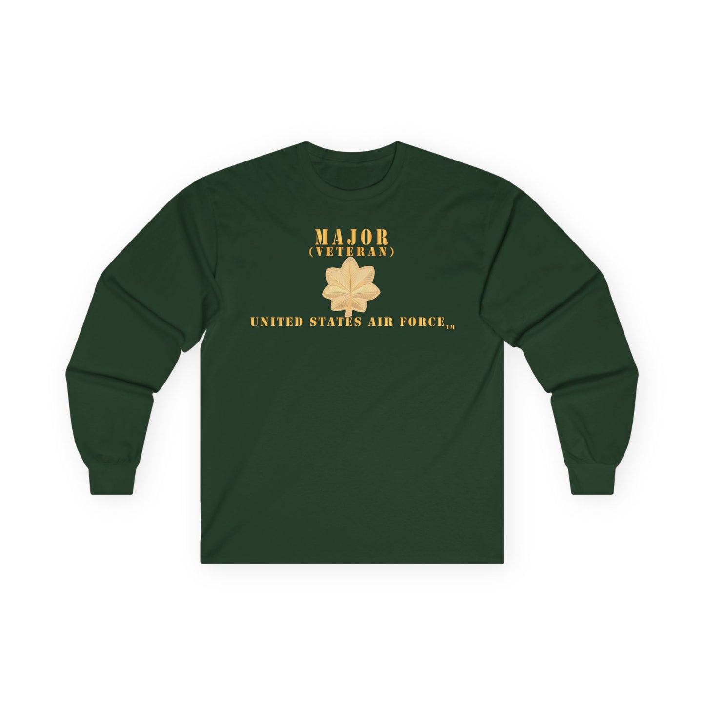 Unisex Ultra Cotton Long Sleeve Tee - USAF - Major - MAJ - Veteran X 300