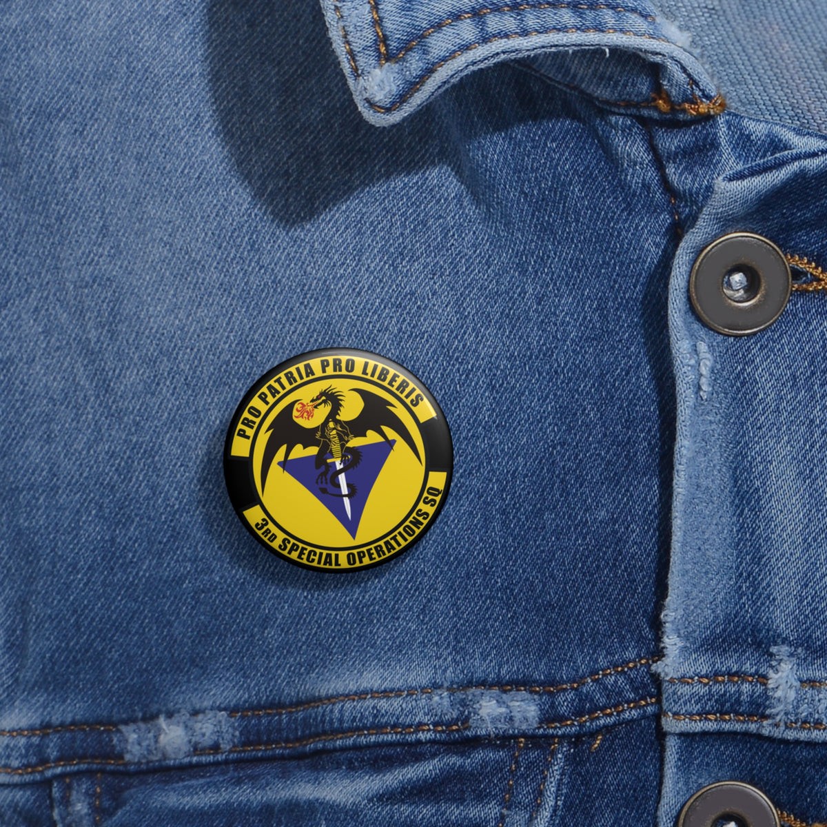 Custom Pin Button - USAF - 3rd Special Operations Squadron wo txt