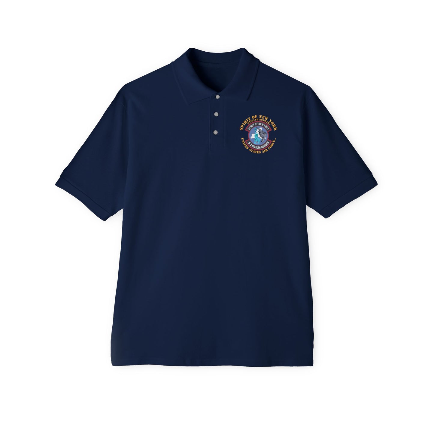 Men's Piqué Polo - USAF - B2 - Spirit of New York - Stealth Bomber X 300