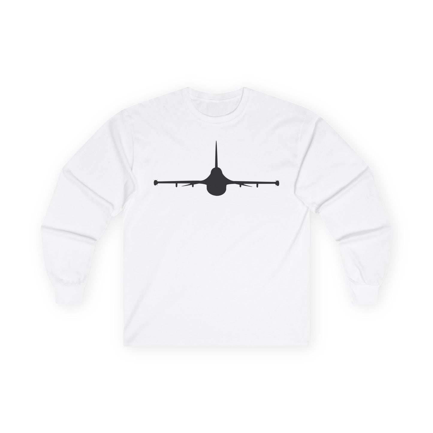 Unisex Ultra Cotton Long Sleeve Tee - Aircraft - F-16 - Front - Silhouette wo Txt X 300
