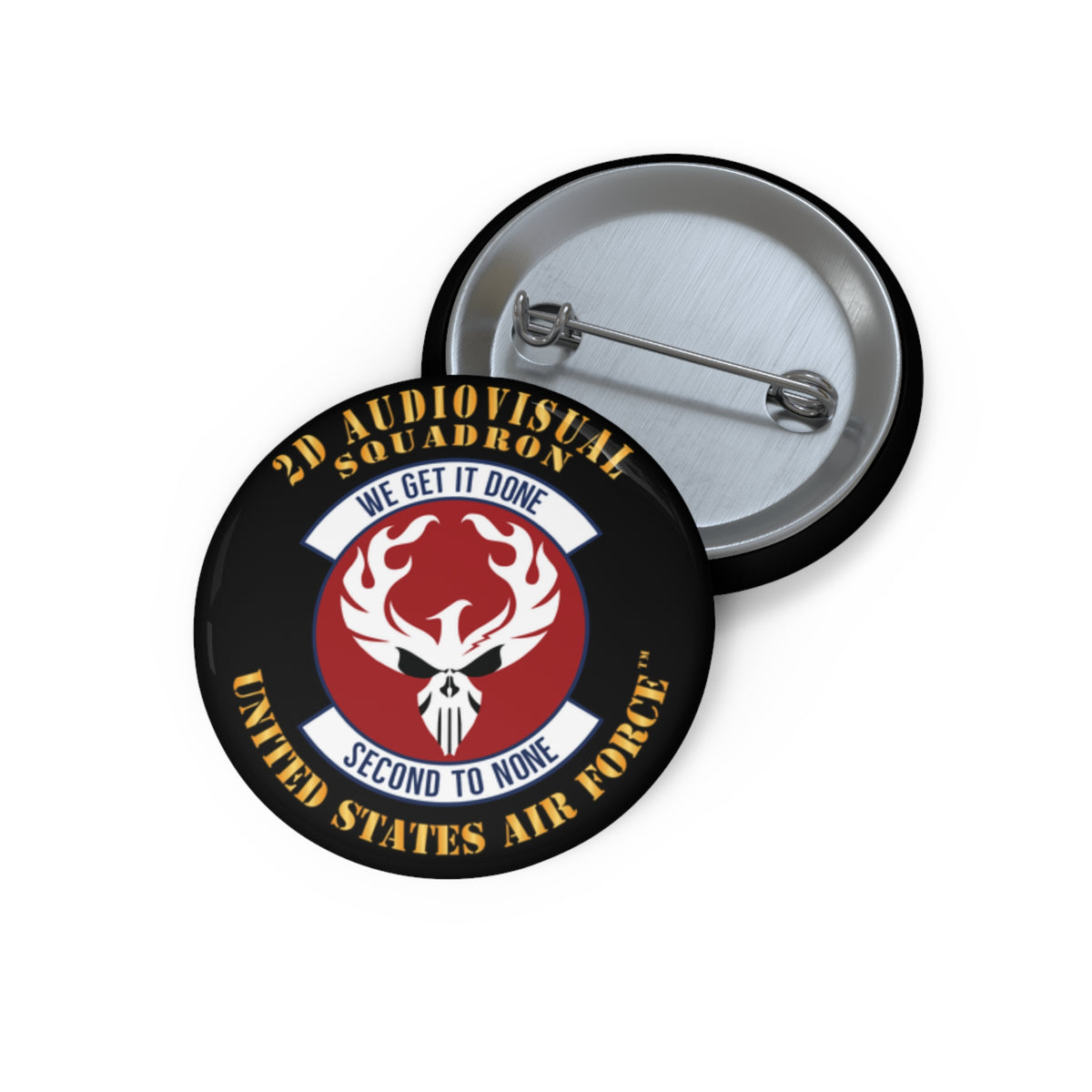 Custom Pin Button - USAF - 2d Audiovisual Squadron X 300