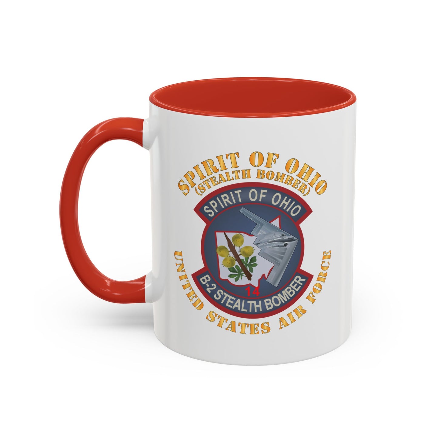 Accent Coffee Mug (11oz & 15oz) - USAF - B2 - Spirit of Ohio - Stealth Bomber X 300