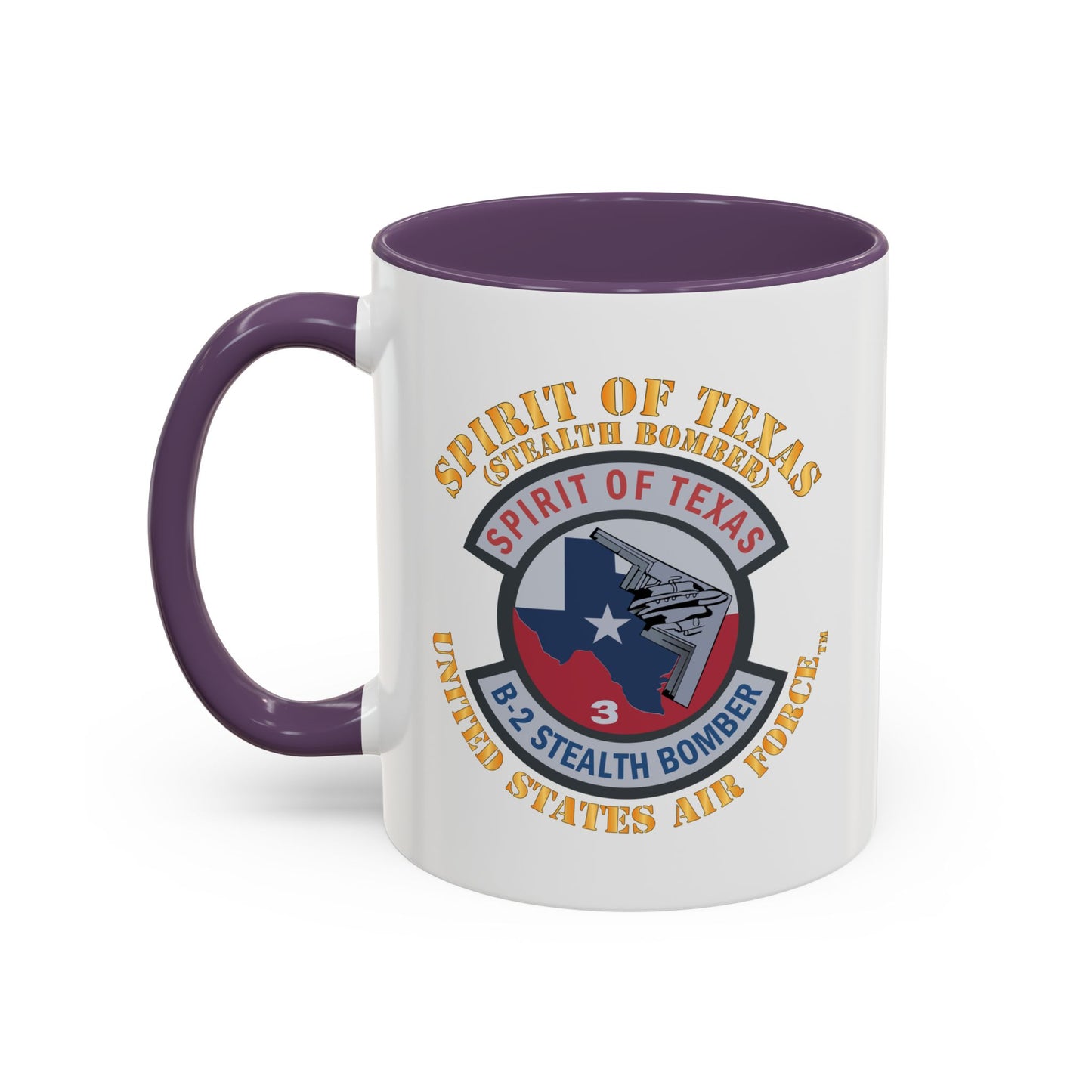 Accent Coffee Mug (11oz & 15oz) - USAF - B2 - Spirit of Texas - Stealth Bomber X 300