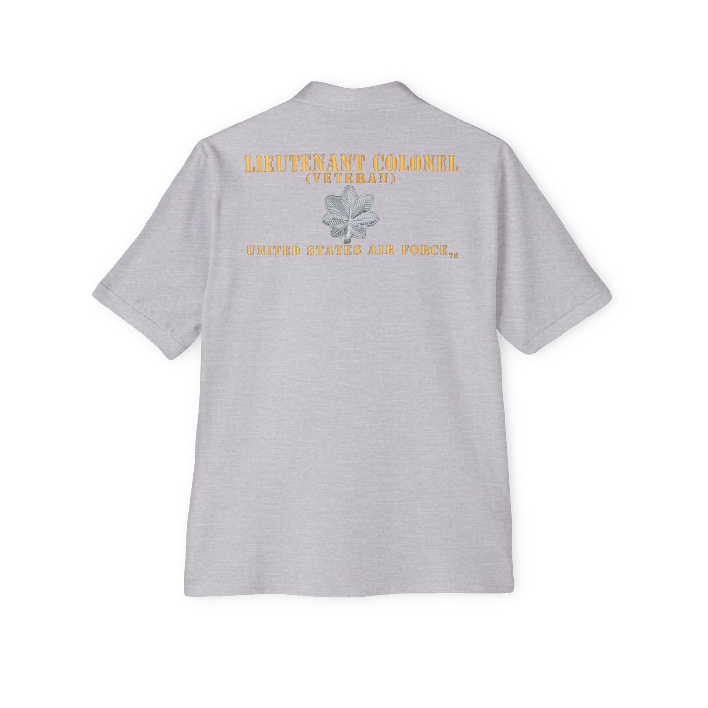 Men's Piqué Polo - USAF - Lieutenant Colonel - LTC - Veteran - Flat - TM X 300