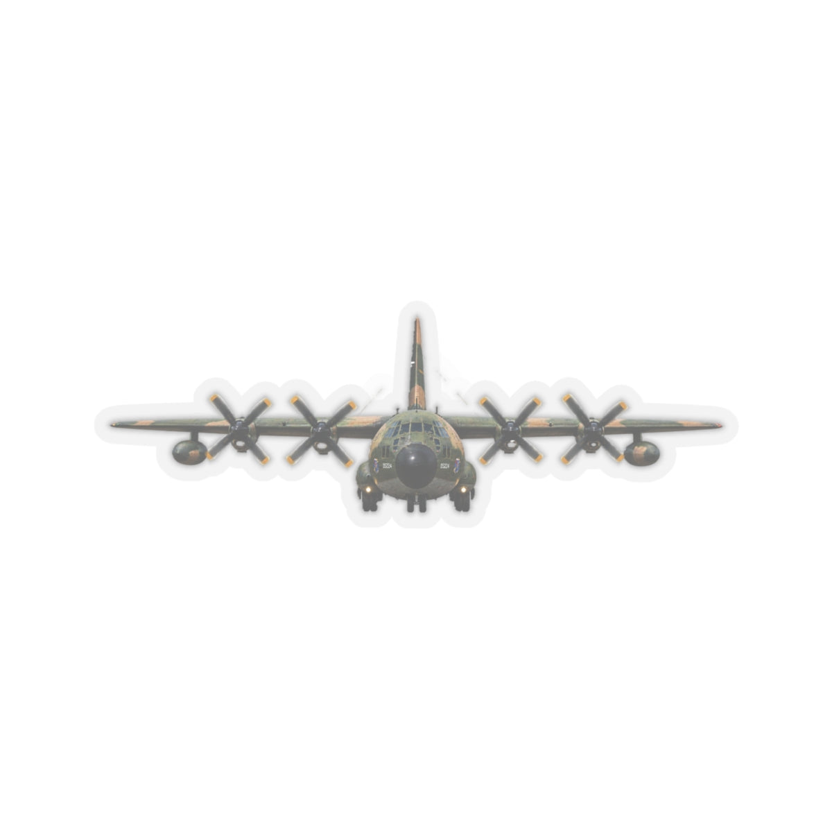 Kiss-Cut Stickers - C-130  Aircraft - Camo - FRONT