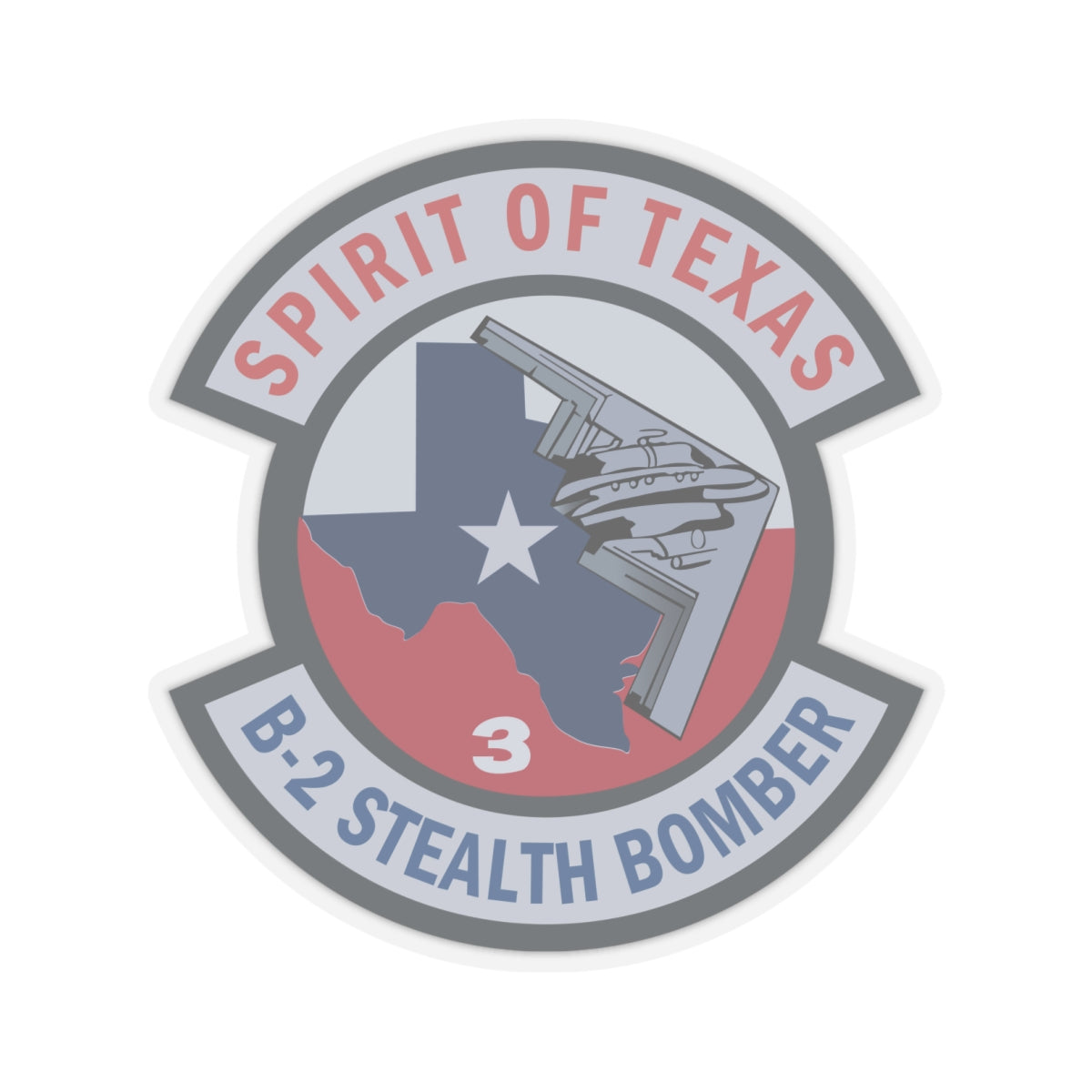 Kiss-Cut Stickers - USAF - B2 - Spirit of Texas - Stealth Bomber wo txt X 300