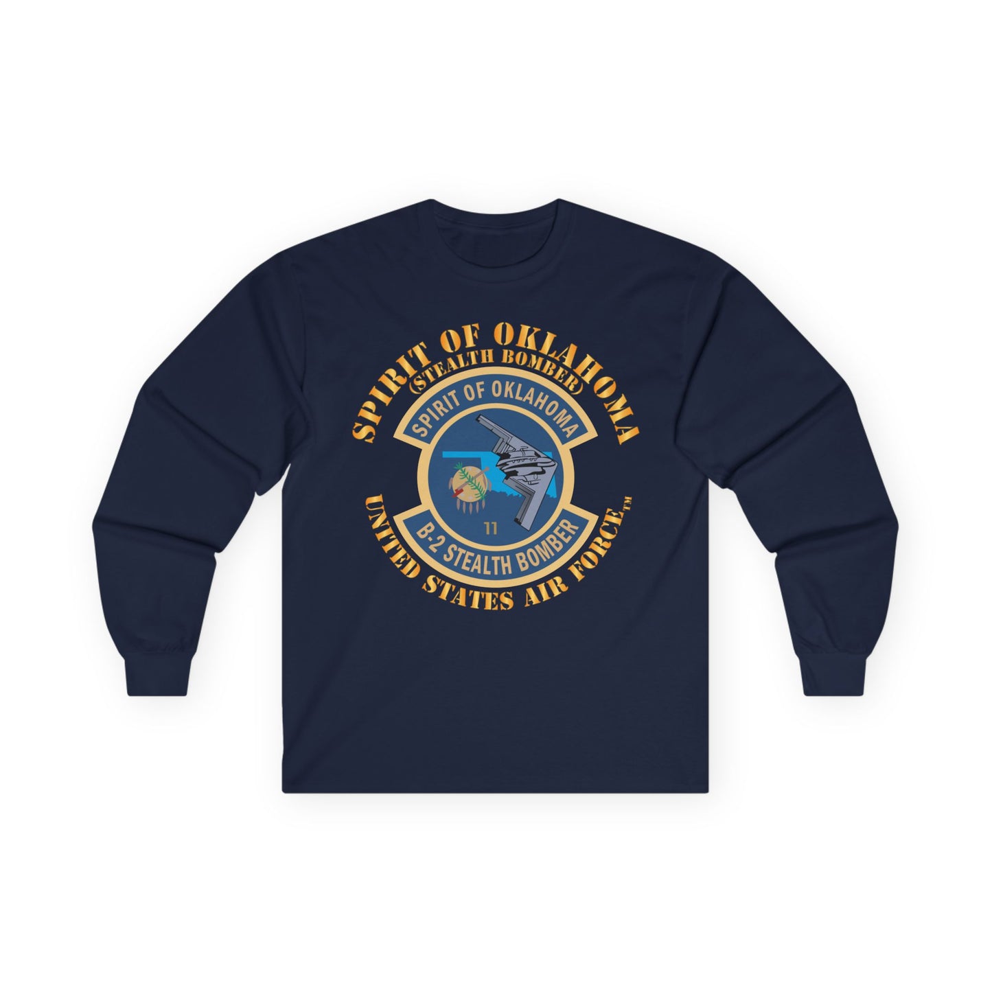 Unisex Ultra Cotton Long Sleeve Tee - USAF - B2 - Spirit of Oklahoma - Stealth Bomber X 300