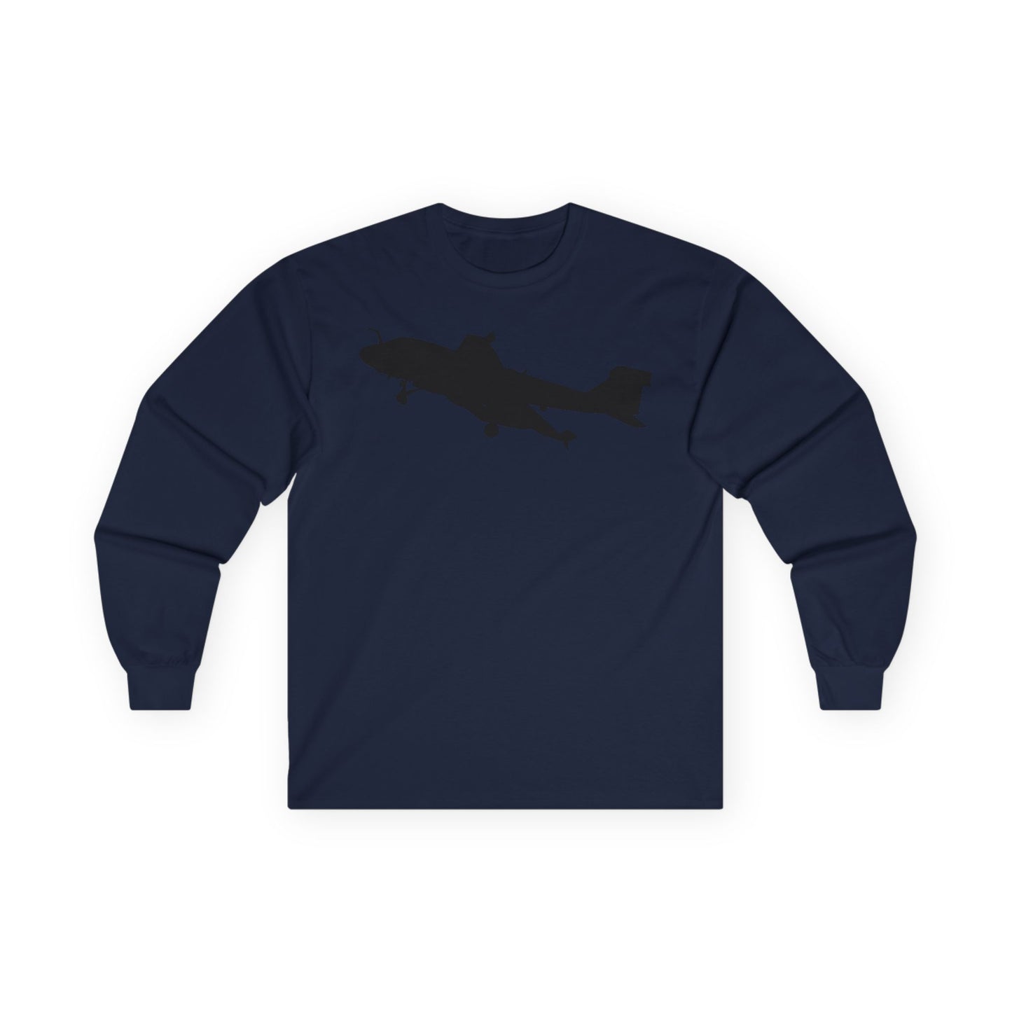 Unisex Ultra Cotton Long Sleeve Tee - Aircraft - Navy - A-6A Intruder - Silhouette X 300