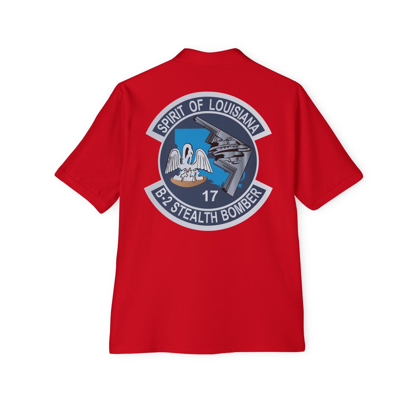 Men's Piqué Polo - USAF - B2 - Spirit of Louisiana - Stealth Bomber X 300