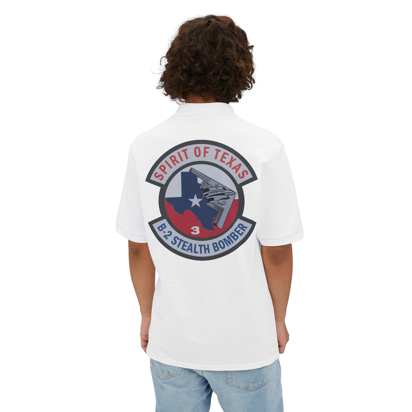 Men's Piqué Polo - USAF - B2 - Spirit of Texas - Stealth Bomber wo txt X 300
