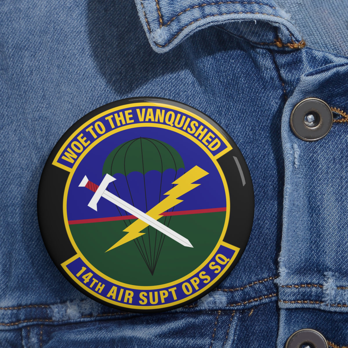Custom Pin Button - USAF - 14th Air Support Operations Squadron wo txt