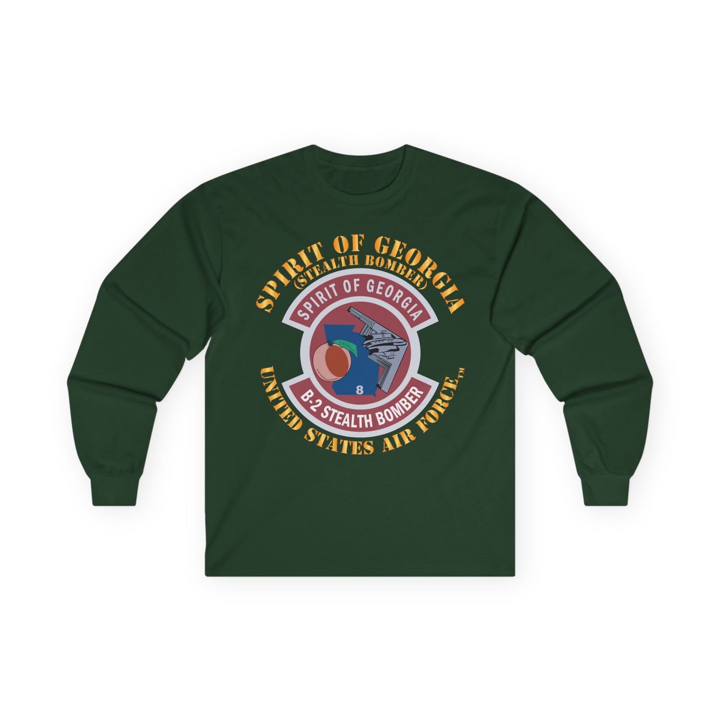 Unisex Ultra Cotton Long Sleeve Tee - USAF - B2 - Spirit of Georgia - Stealth Bomber X 300