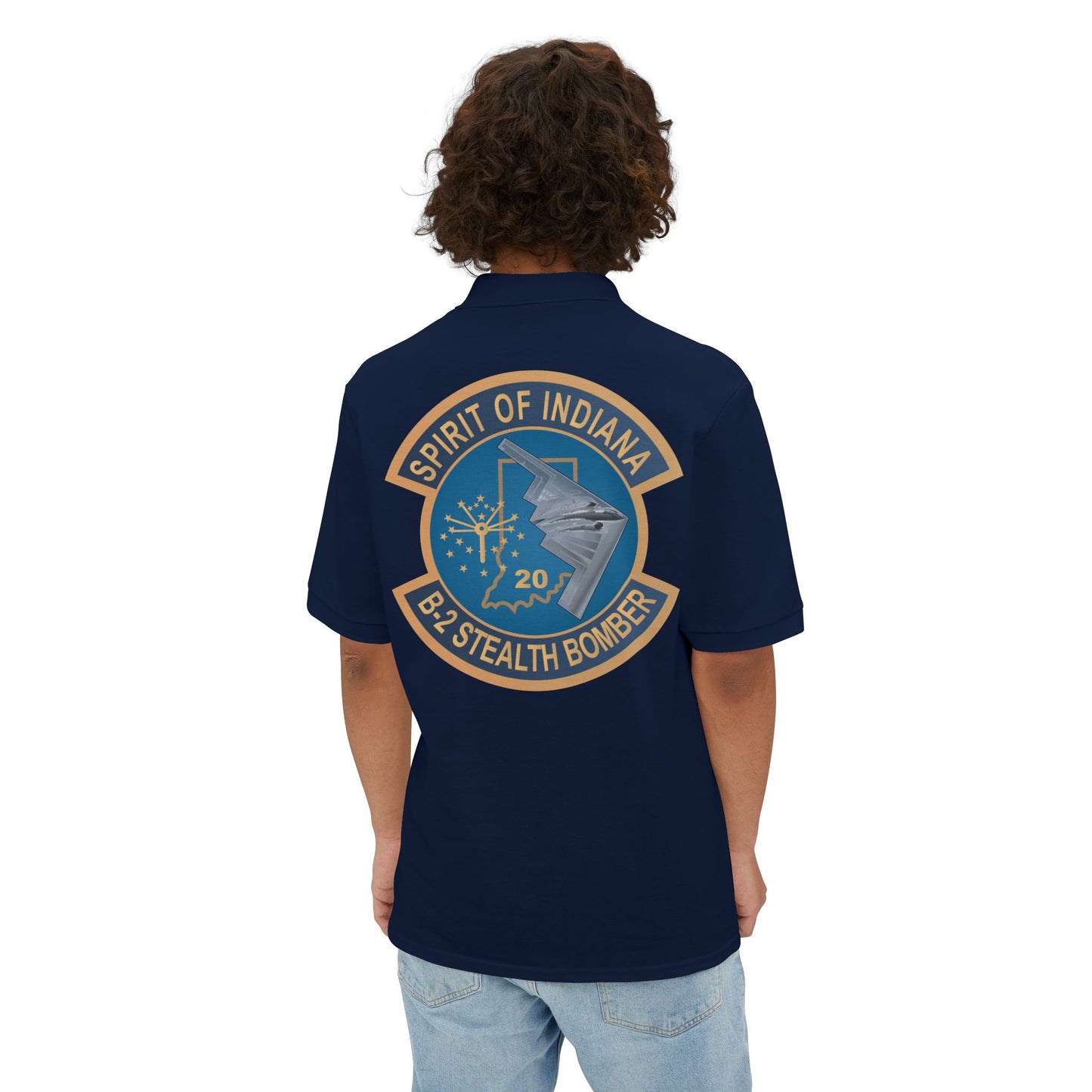 Men's Piqué Polo - USAF - B2 - Spirit of Indiana - Stealth Bomber wo txt X 300