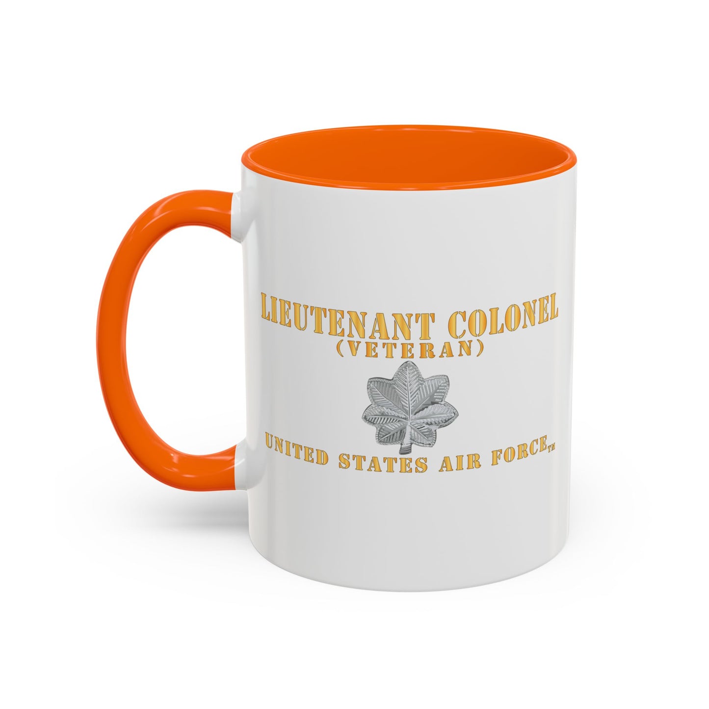 Accent Coffee Mug (11oz & 15oz) - USAF - Lieutenant Colonel - LTC - Veteran - Flat - TM X 300