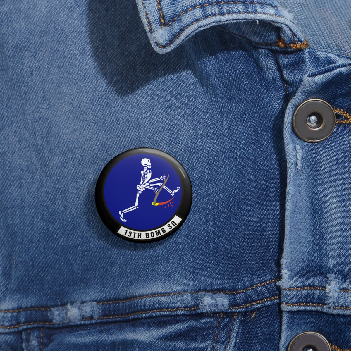 Custom Pin Button - USAF - 13th Bomb Squadron wo txt
