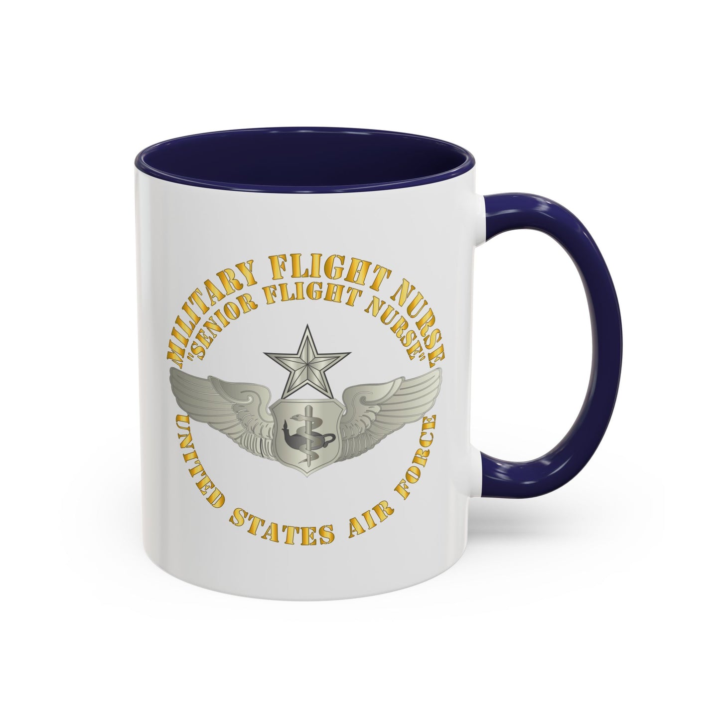 Accent Coffee Mug (11oz & 15oz) - USAF - Military Flight Nurse - Flight Nurse - Senior