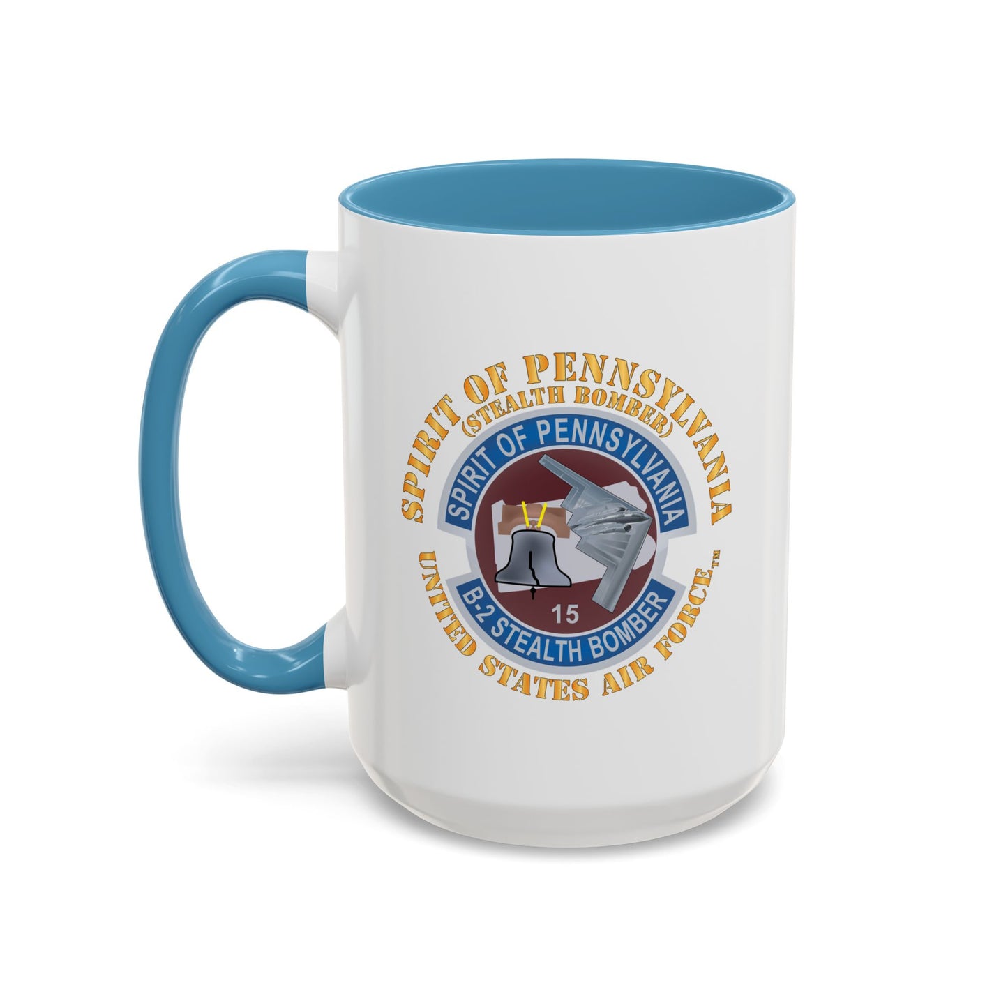 Accent Coffee Mug (11oz & 15oz) - USAF - B2 - Spirit of Pennsylvania Stealth Bomber X 300