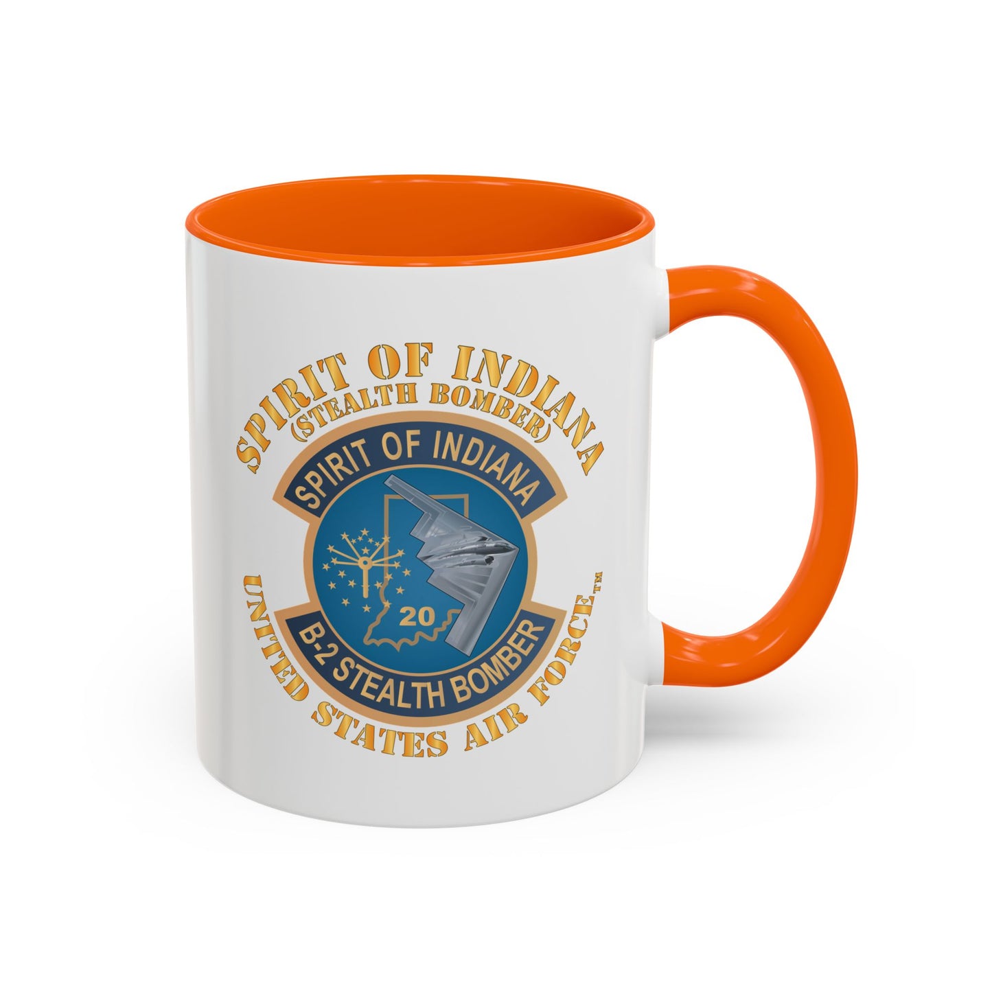 Accent Coffee Mug (11oz & 15oz) - USAF - B2 - Spirit of Indiana - Stealth Bomber X 300