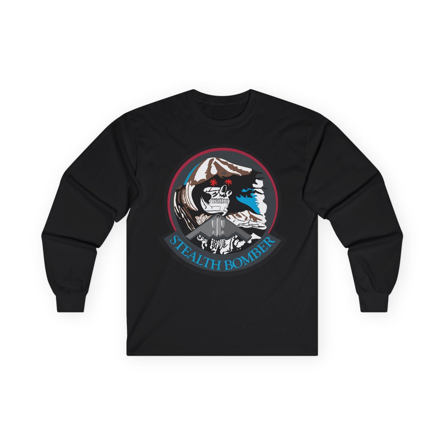 Unisex Ultra Cotton Long Sleeve Tee - USAF - B2 - Grim Reaper - Stealth Bomber wo txt X 300