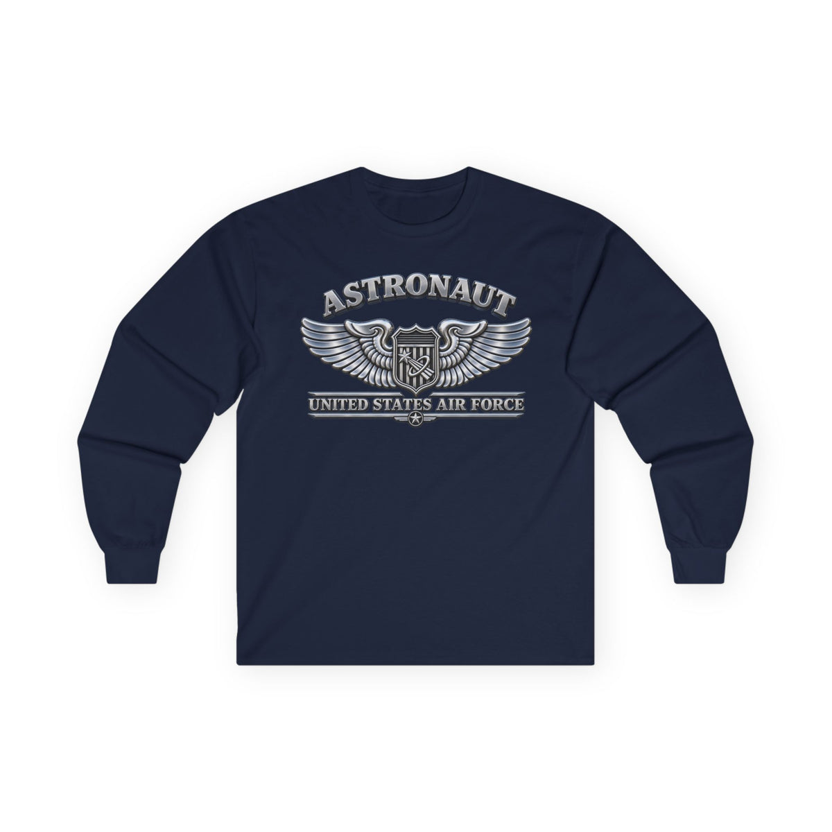 Unisex Ultra Cotton Long Sleeve Tee - USAF - Basic Astronaut Badge - United States Air Force - 3D - Enhanced