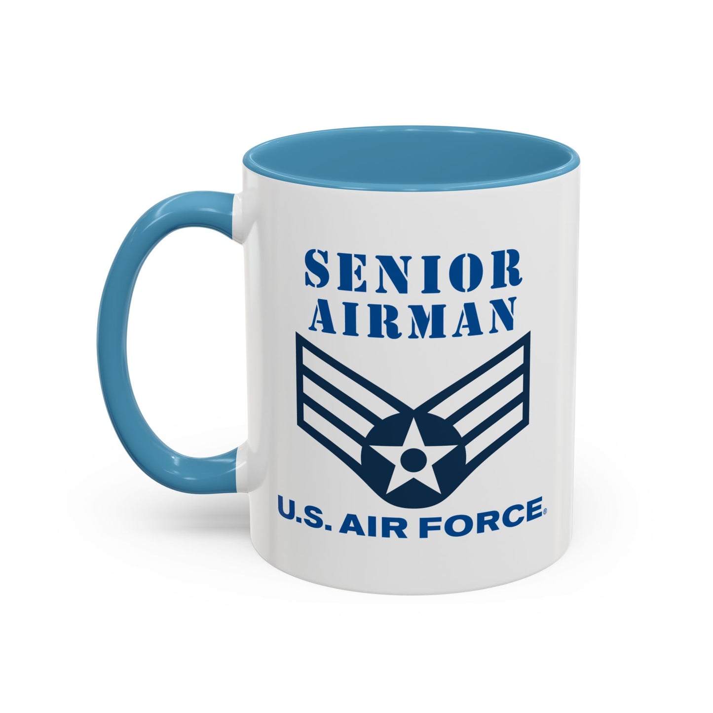 Accent Coffee Mug (11oz & 15oz) - USAF - Senior Airman (E4) - 2020 - US Air Force w Text X 300