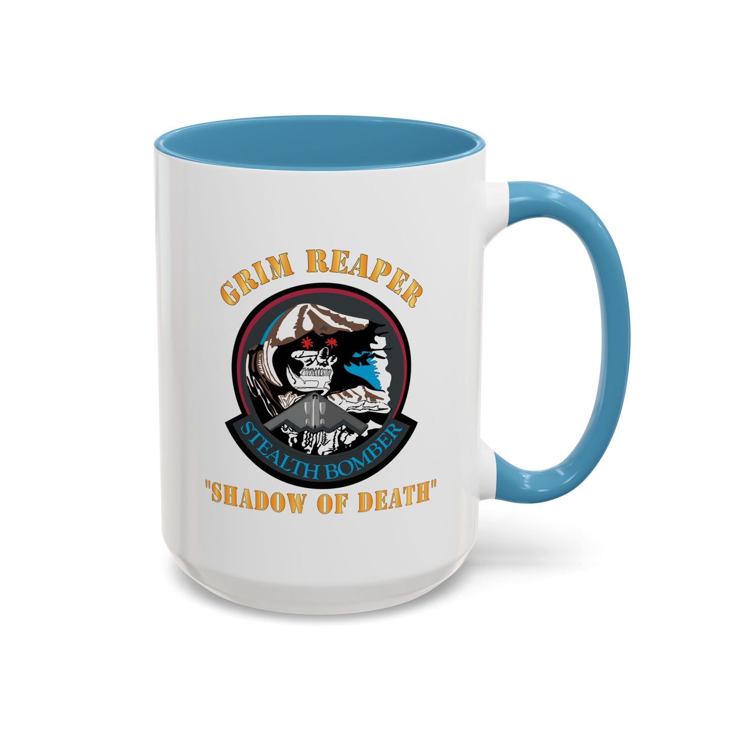 Accent Coffee Mug (11oz & 15oz) - USAF - B2 - Grim Reaper - Stealth Bomber X 300