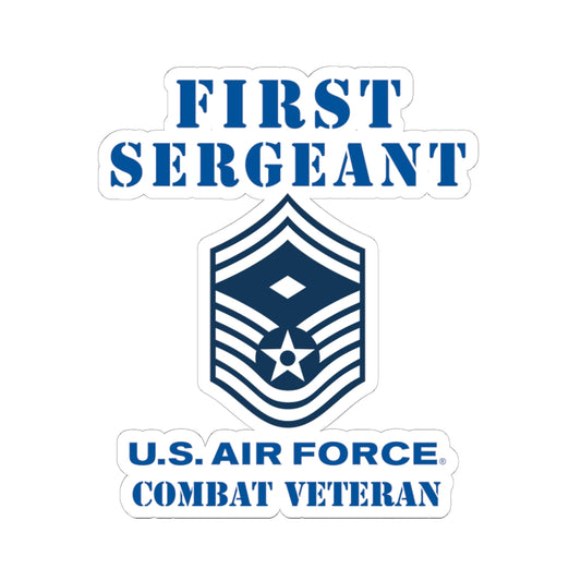 Kiss-Cut Stickers - USAF - First Sergeant (E8b) - 2020 - Combat Veteran