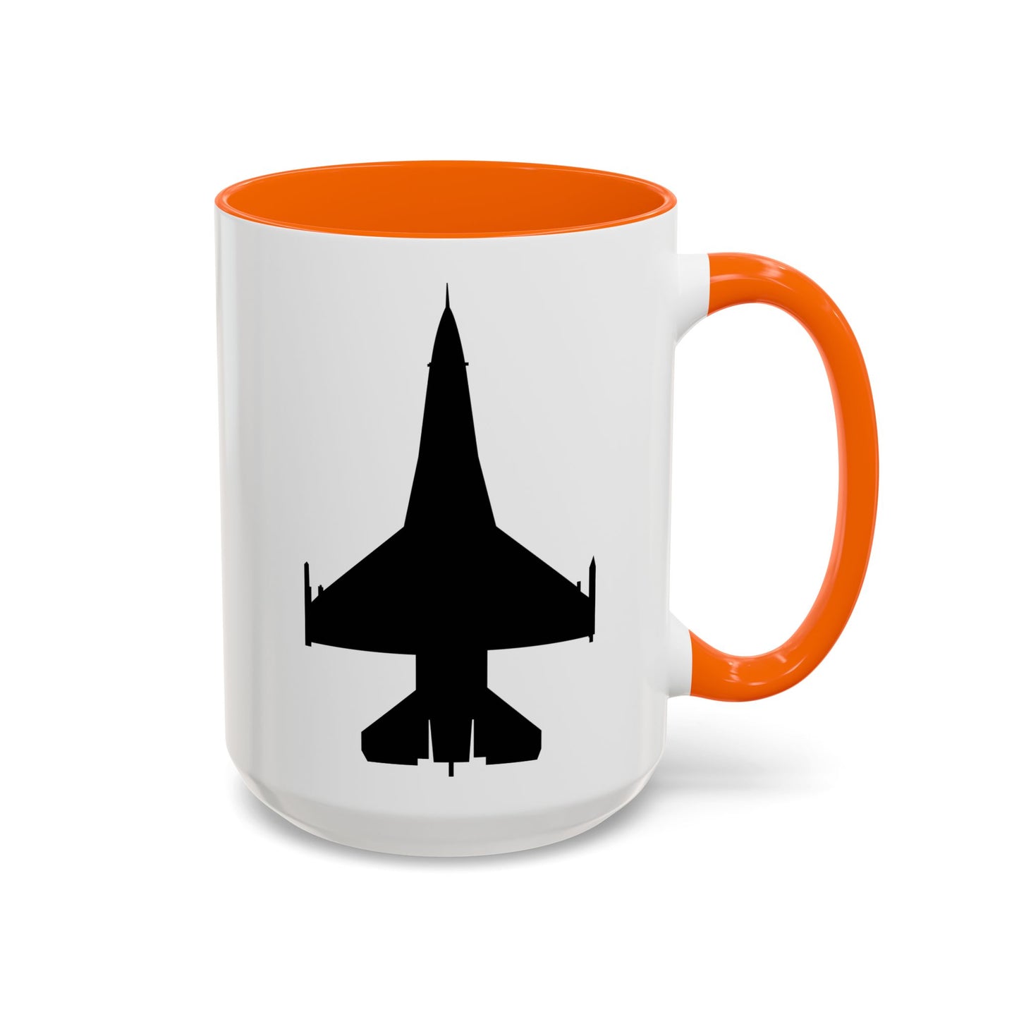 Accent Coffee Mug (11oz & 15oz) - Aircraft - F-16 -Top - Black wo Txt X 300