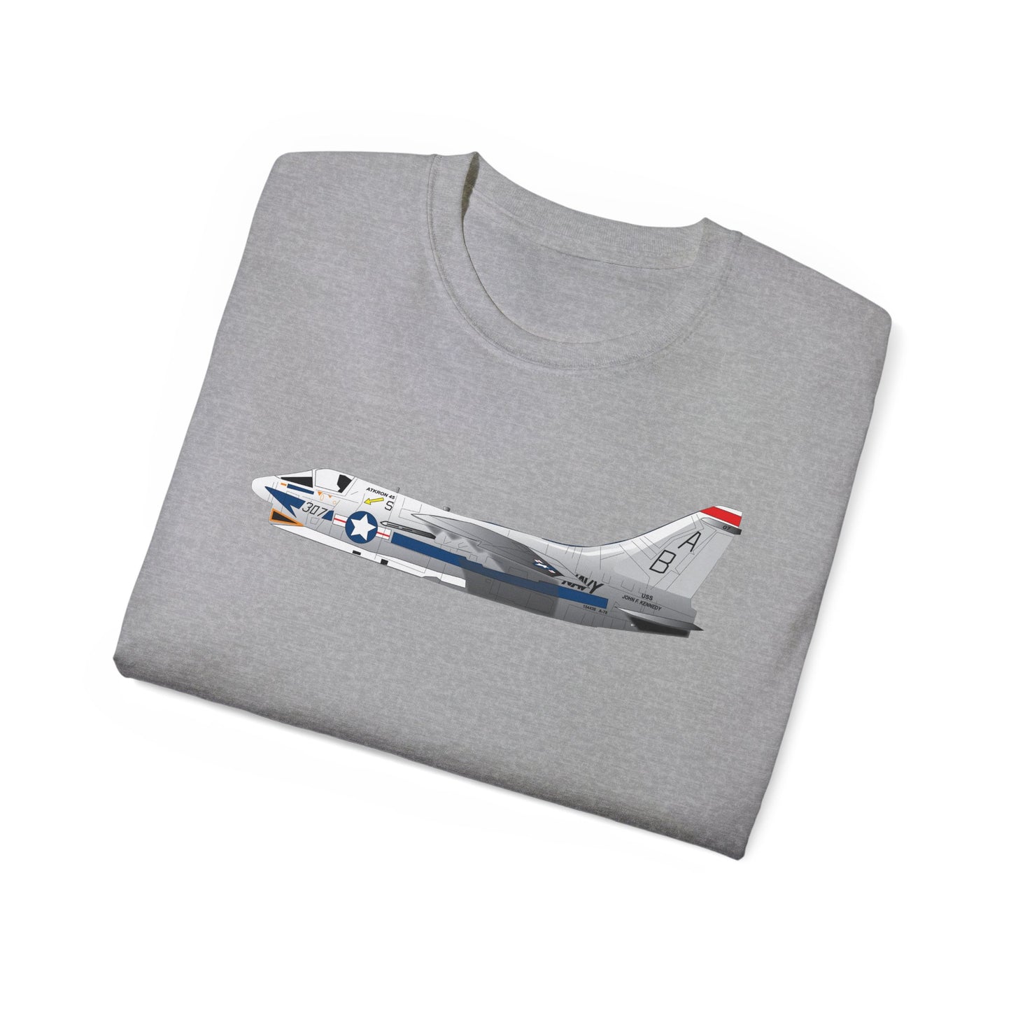 Unisex Ultra Cotton Tee - Aircraft - Navy - A-7B Corsair II - Side X 300