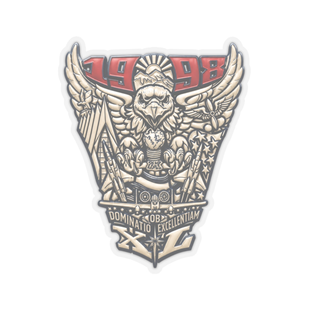 Kiss-Cut Stickers - 1998 Vintage Eagle Aviation - 3D - Enhanced