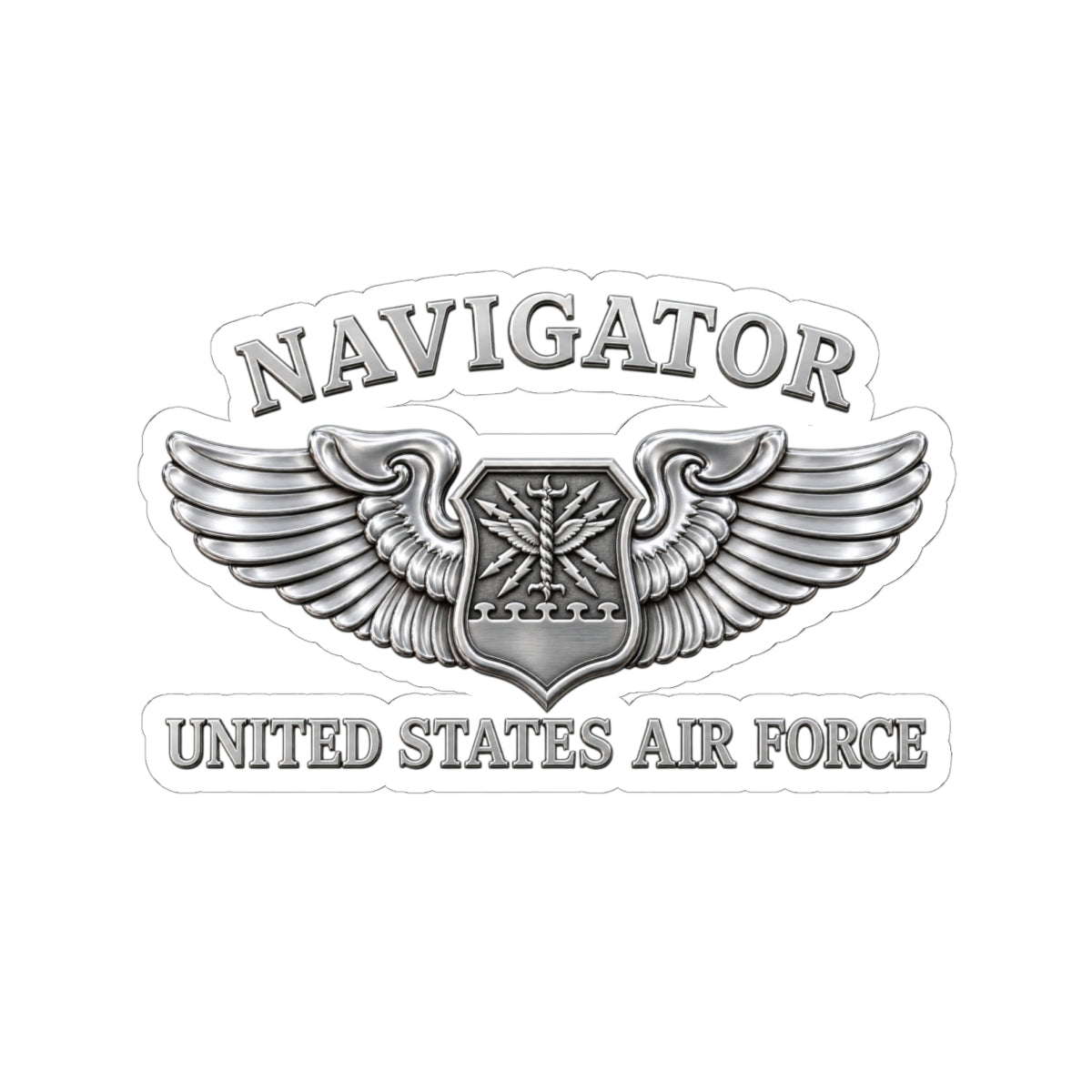 Kiss-Cut Stickers - USAF - Navigator Badge - United States Air Force - 3D - Enhanced