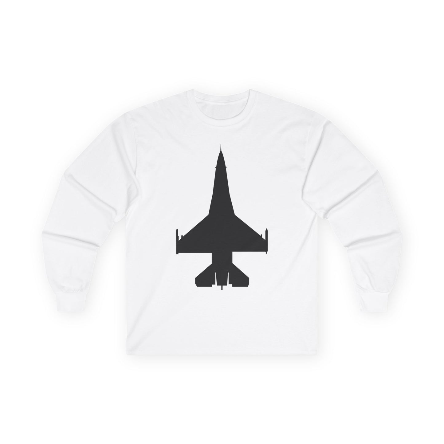 Unisex Ultra Cotton Long Sleeve Tee - Aircraft - F-16 -Top - Black wo Txt X 300