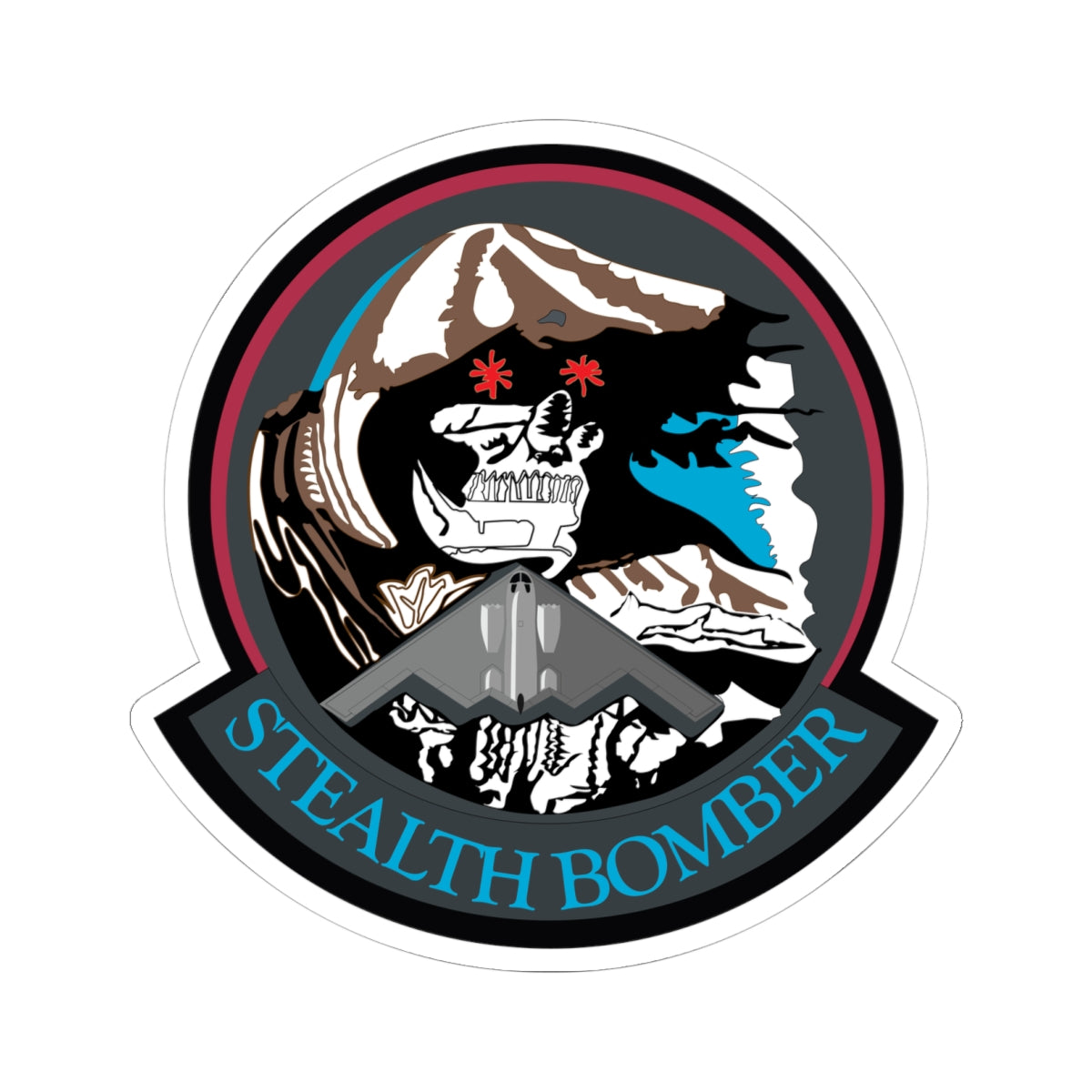Kiss-Cut Stickers - USAF - B2 - Grim Reaper - Stealth Bomber wo txt X 300