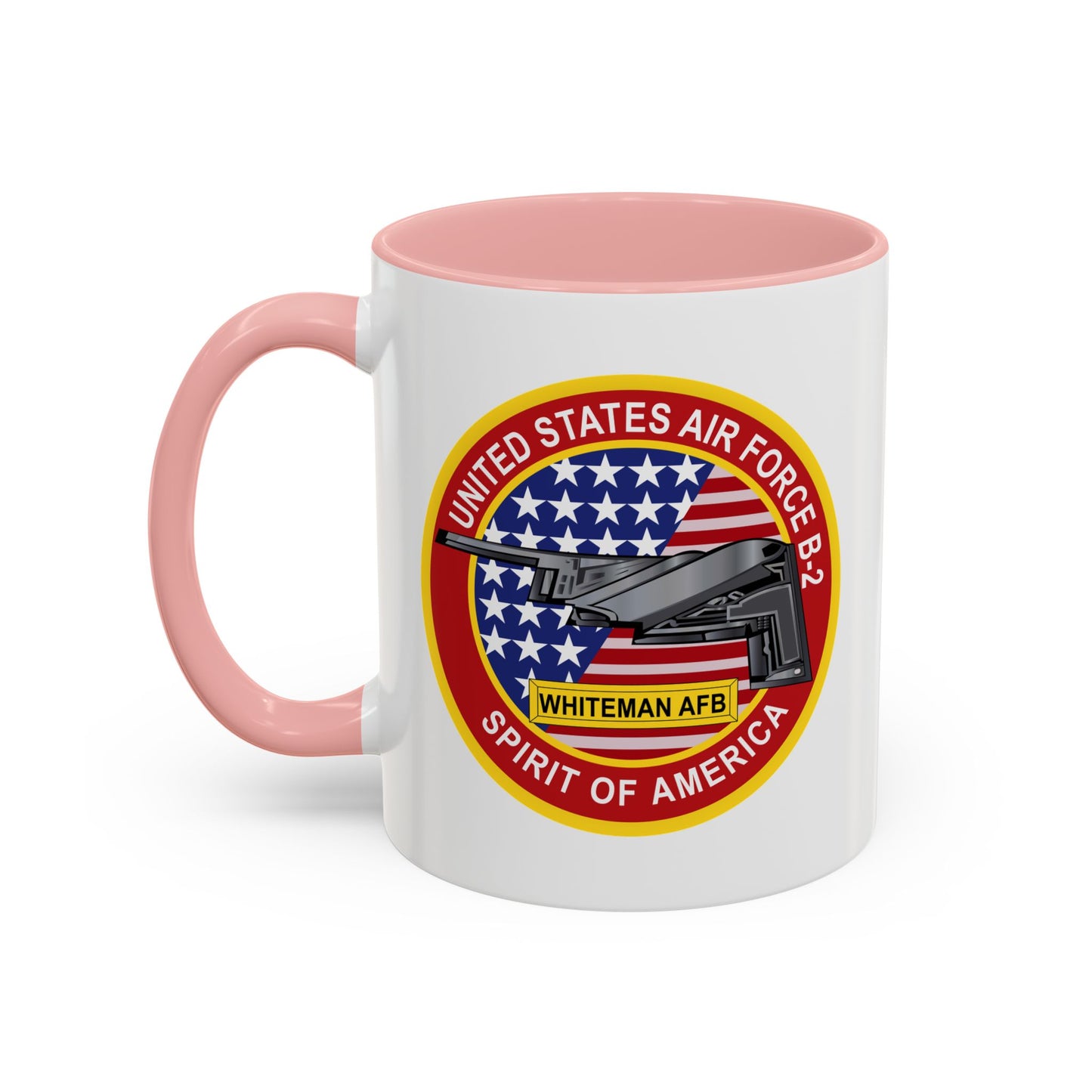 Accent Coffee Mug (11oz & 15oz) - USAF - B2 - Spirit - Stealth Bomber wo Txt