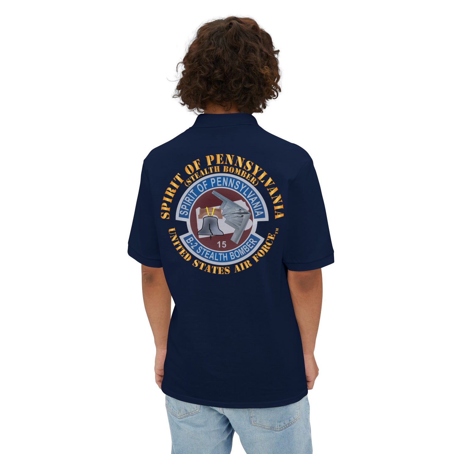 Men's Piqué Polo - USAF - B2 - Spirit of Pennsylvania Stealth Bomber X 300
