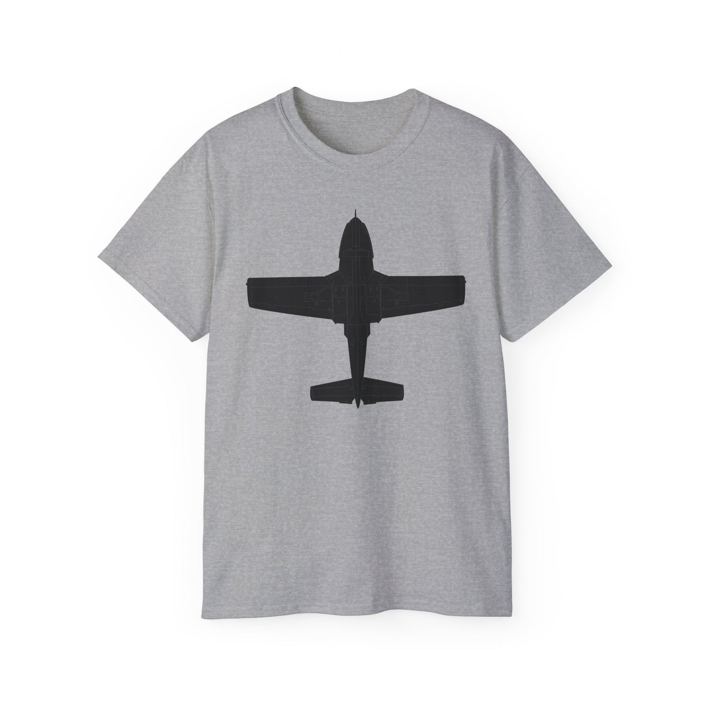 Unisex Ultra Cotton Tee - Aircraft - T-37-Trainer - Bottom - Black - Metal X 300