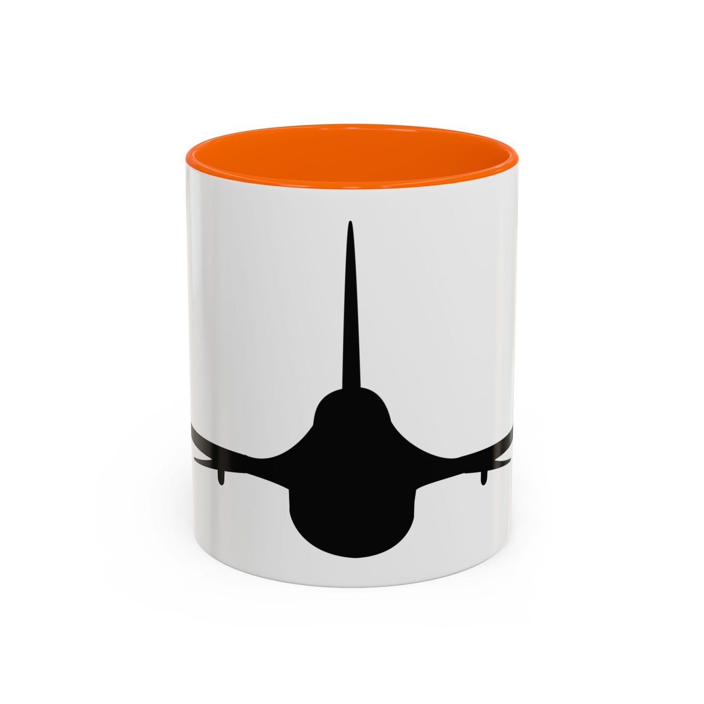 Accent Coffee Mug (11oz & 15oz) - Aircraft - F-16 - Front - Silhouette wo Txt X 300