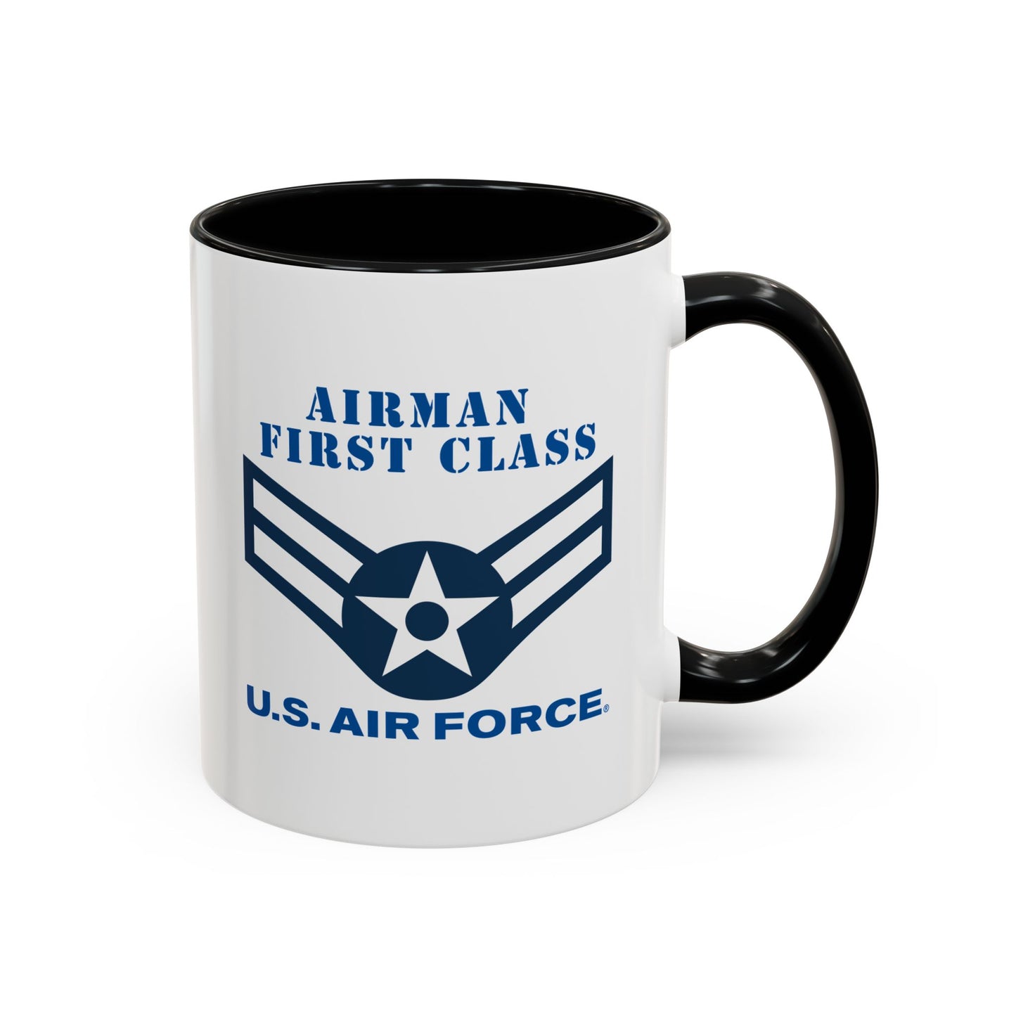 Accent Coffee Mug (11oz & 15oz) - USAF - Airman - First Class (E3) - 2020 - US Air Force w Text X 300