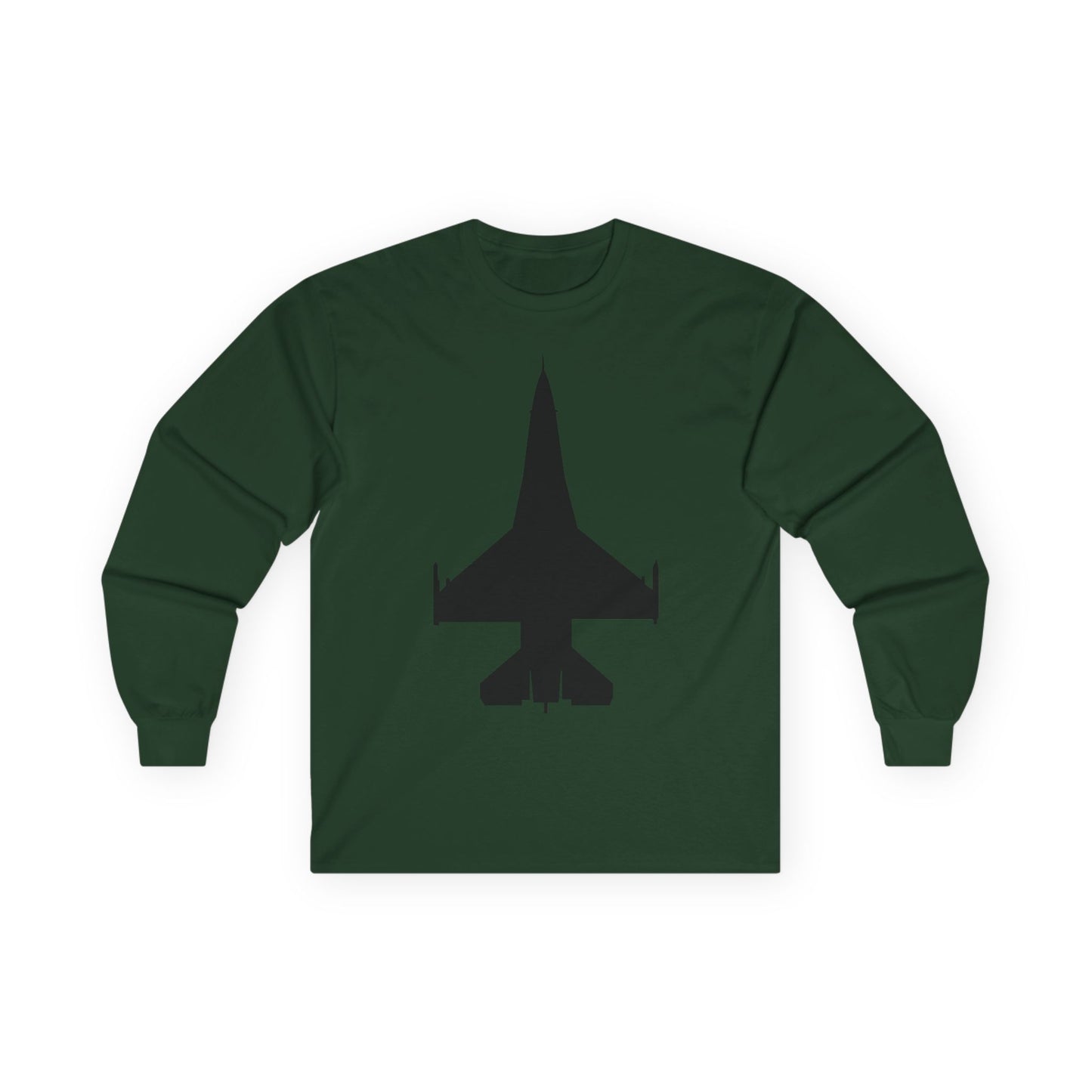 Unisex Ultra Cotton Long Sleeve Tee - Aircraft - F-16 -Top - Black wo Txt X 300