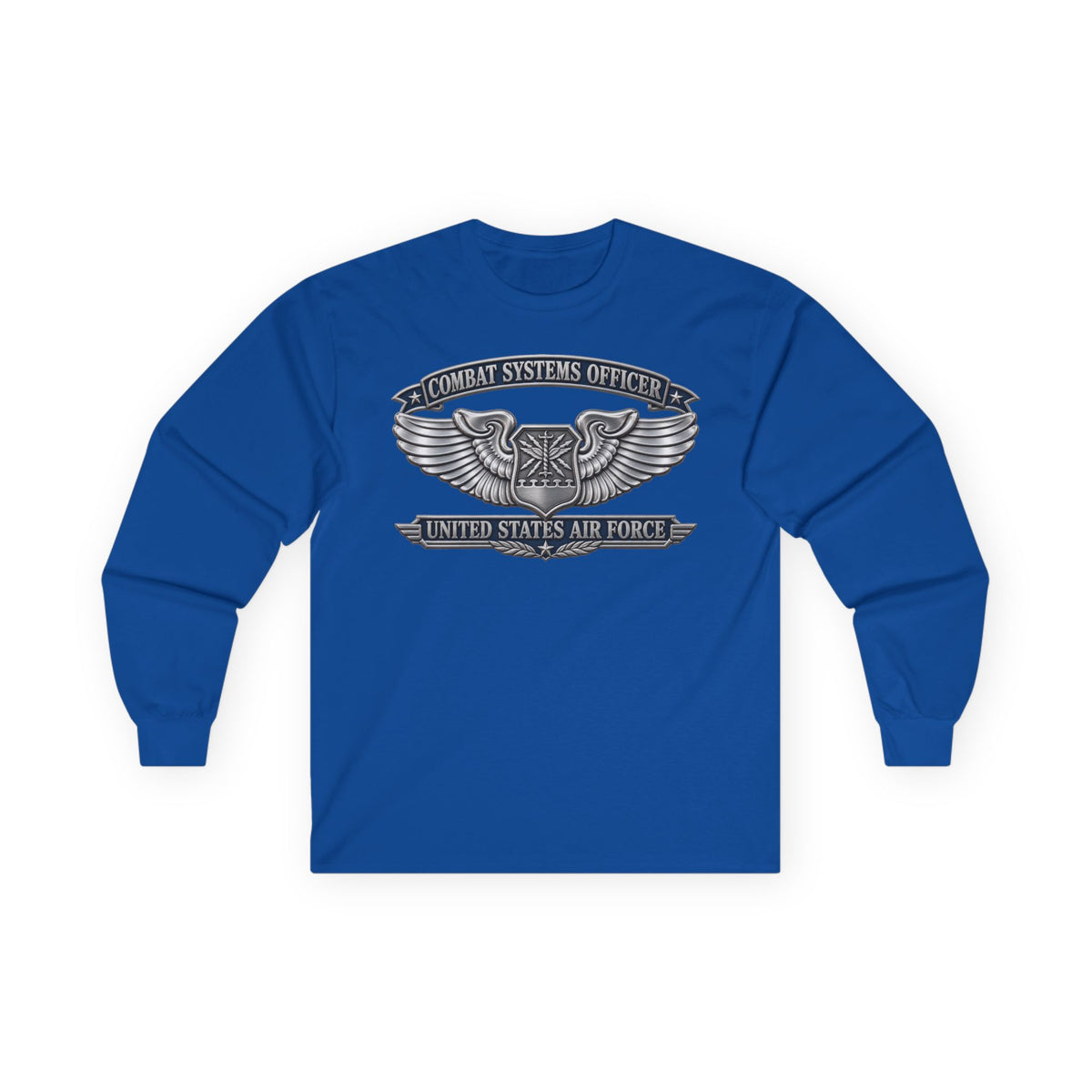 Unisex Ultra Cotton Long Sleeve Tee - USAF - Combat Systems Officer Badge - United States Air Force - 3D - Enhanced